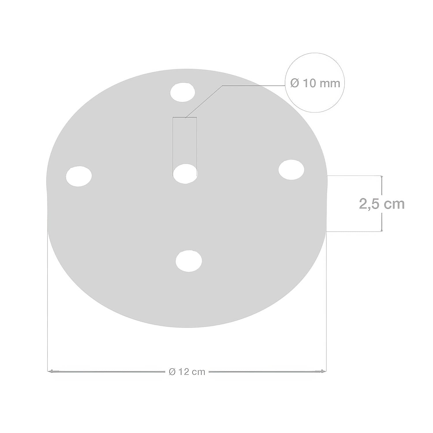 Kit rosone cilindrico in metallo a 5 fori - Rame Conico