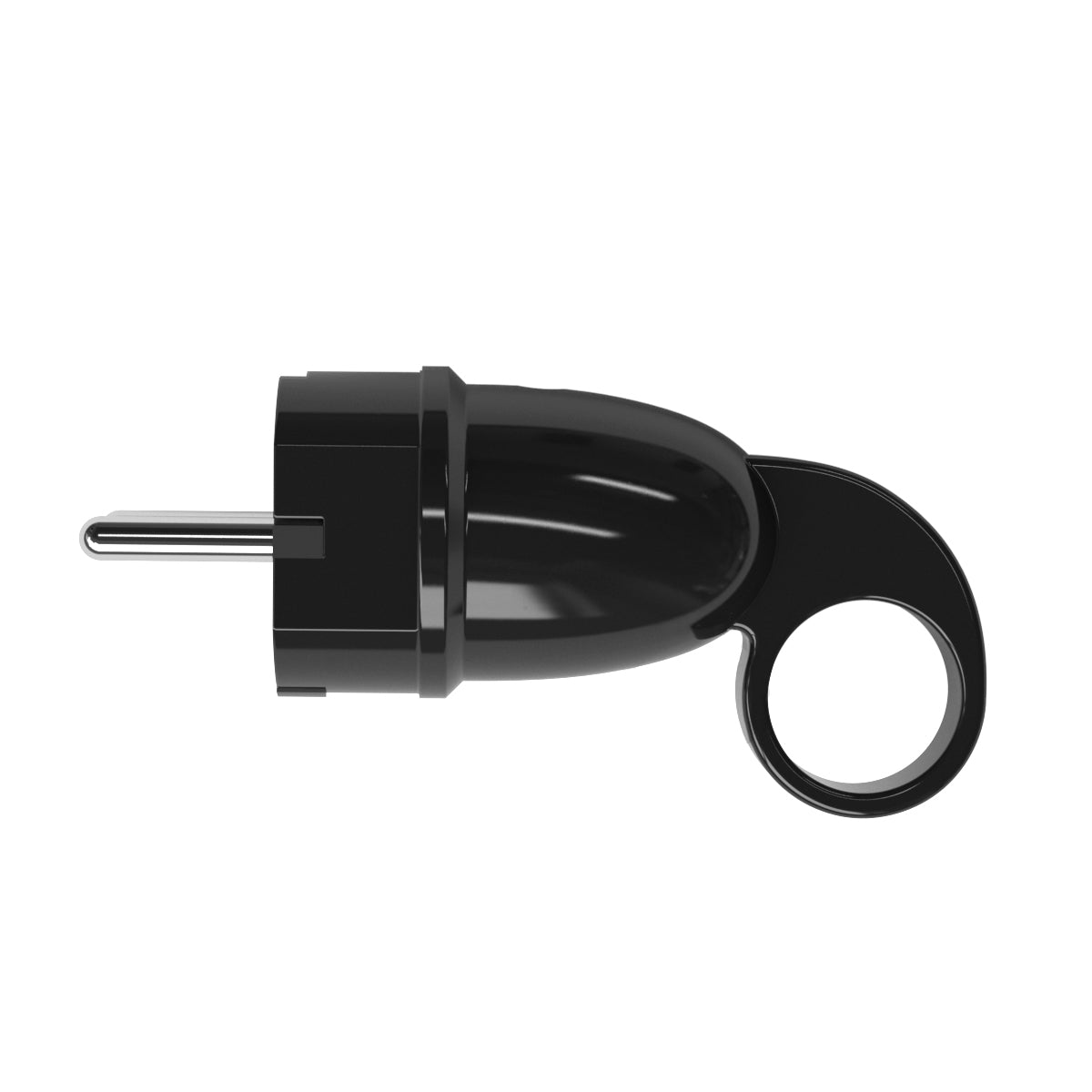 Spina Schuko Confort con anello 16A 250V - Nero