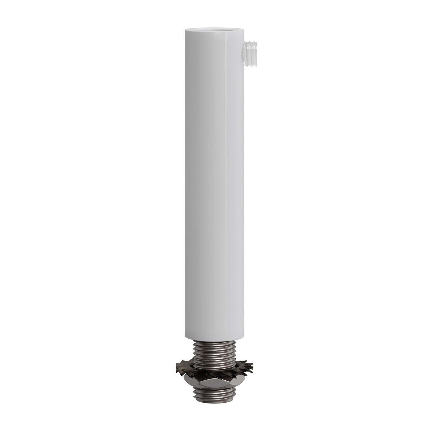 Serracavo cilindrico in metallo lunghezza 7 cm completo di tige, dado e rondella - Bianco