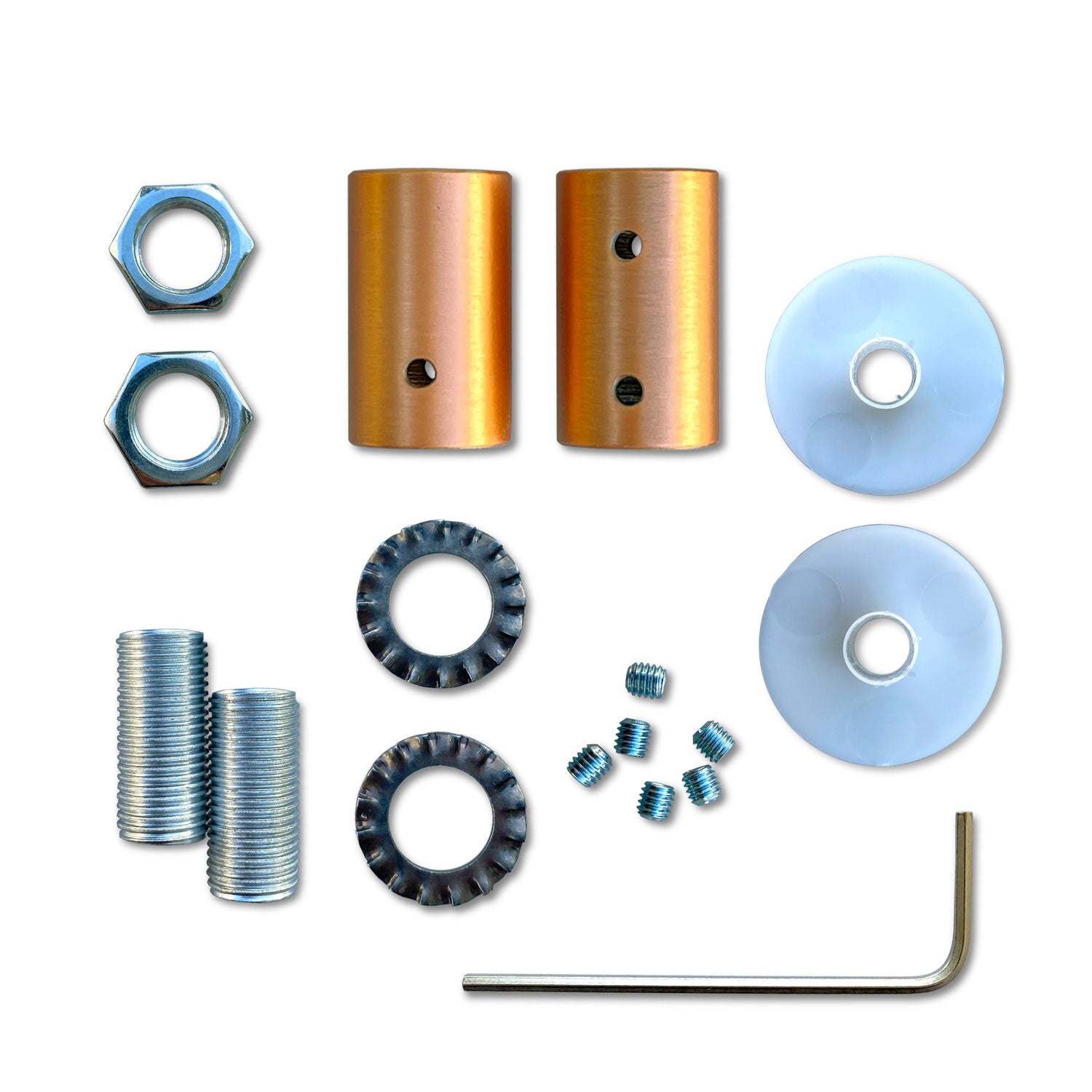 Kit Creative Flex tubo flessibile di estensione rivestito in tessuto RM20 Blu scuro con terminali metallici Rame satinato 30 cm