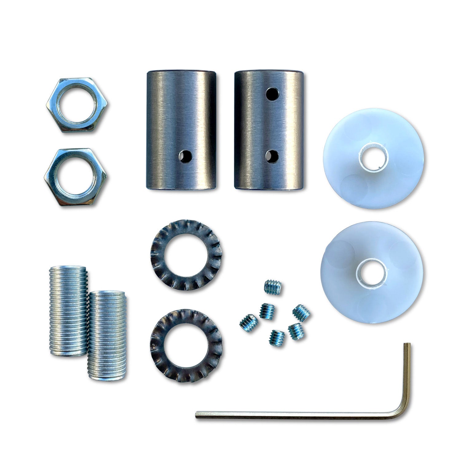 Kit Creative Flex tubo flessibile di estensione rivestito in tessuto RM20 Blu scuro con terminali metallici Titanio satinato 30 cm