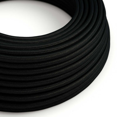 UV-beständiges elektrisches Textilkabel für den Außenbereich, rund, mit Stoff ummantelt, Schwarz SM04 - kompatibel mit Eiva Outdoor IP65