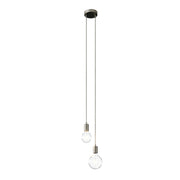 Lampada a sospensione multipla a 2 cadute con finiture in metallo - Titanio satinato