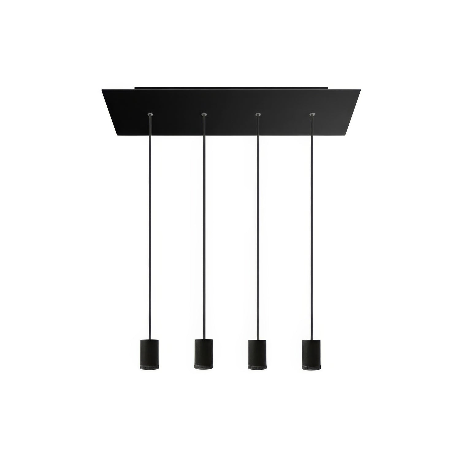 Lampada faretto a sospensione 4 cadute GU1d0 con XXL Rose-One rettangolare 675 mm - Nero