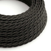 Cavo tessile trecciato in lino Grigio Antracite Melange - L'Originale Creative Cables, per lampade originali - TN03