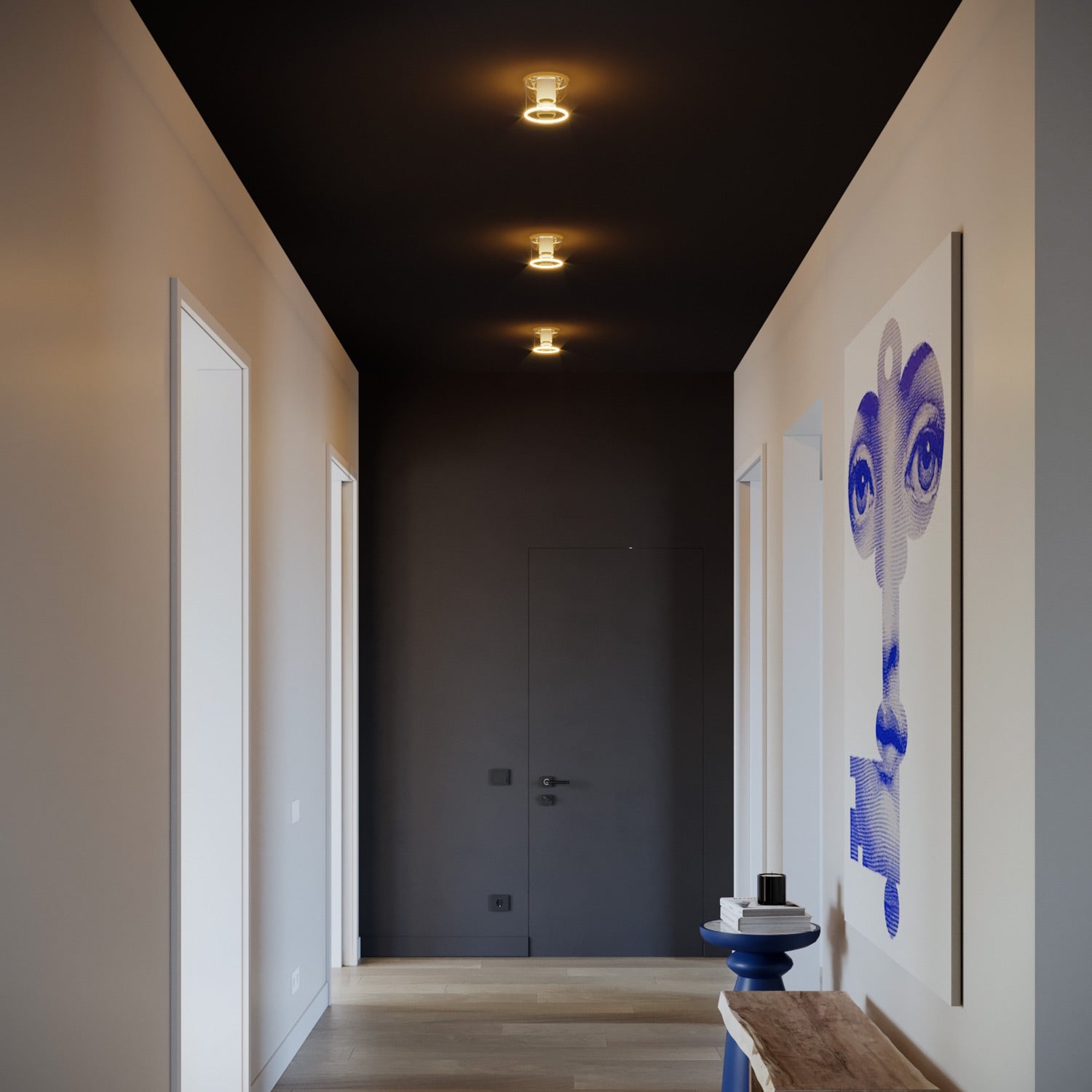 Applique con lampadina Ghost mini trasparente - Bianco