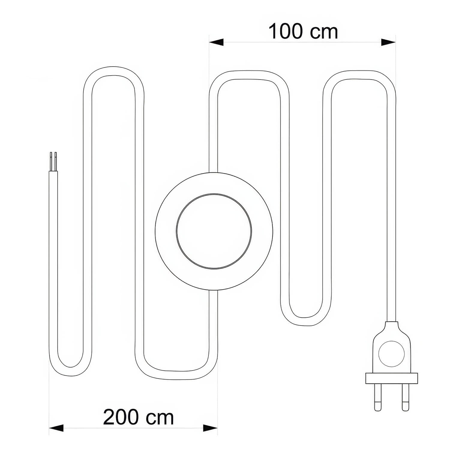 Cablaggio per lampada con cavo neutro in juta 3 m Bianco