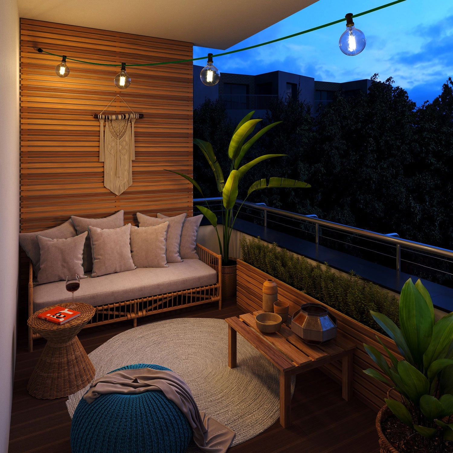 Catenaria Sistema Lumet da 7,5 m con cavo tessile CM21, 5 portalampada, gancio e spina neri