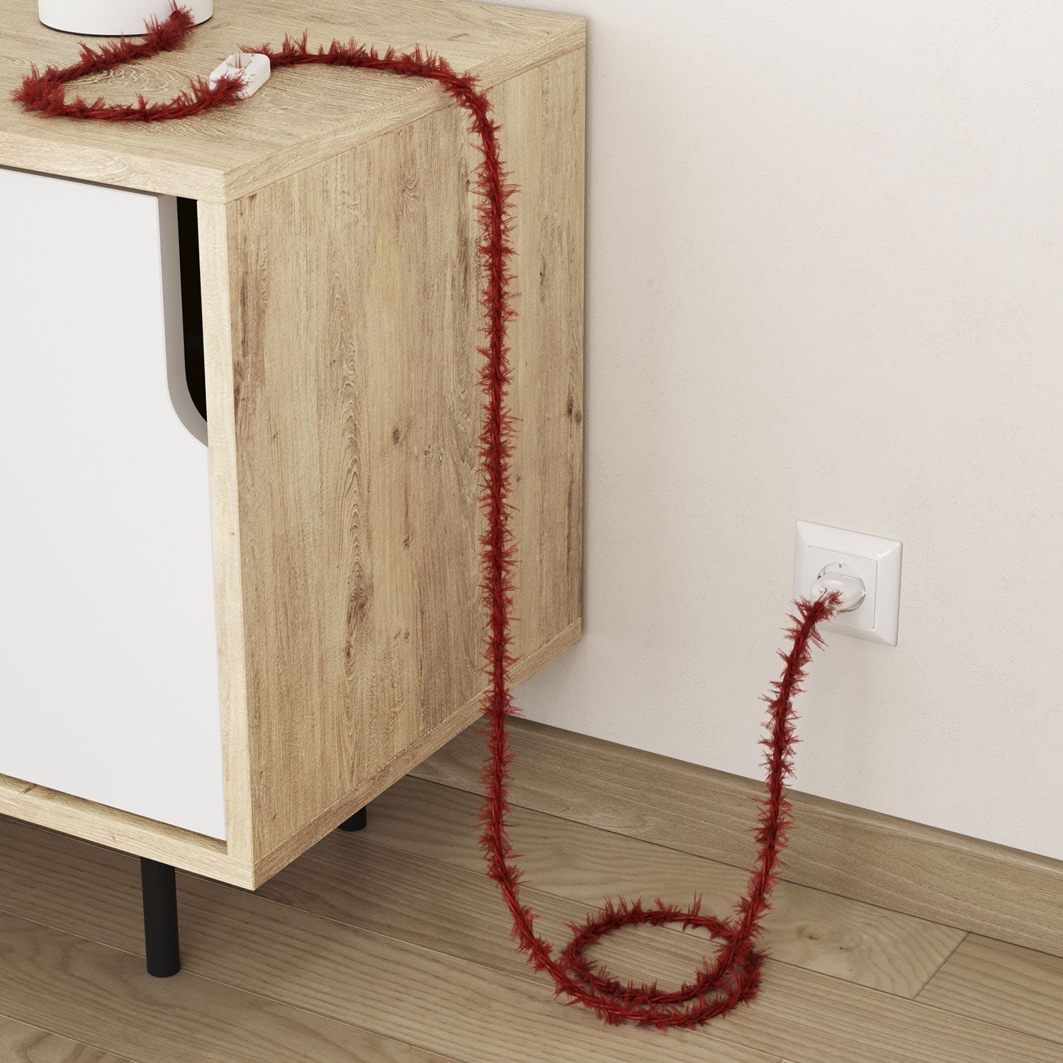 Cavo elettrico tessile color Rosso Fuoco Marlene - L'Originale Creative Cables, per le tue lampade di design - TP09 - Creative Cables