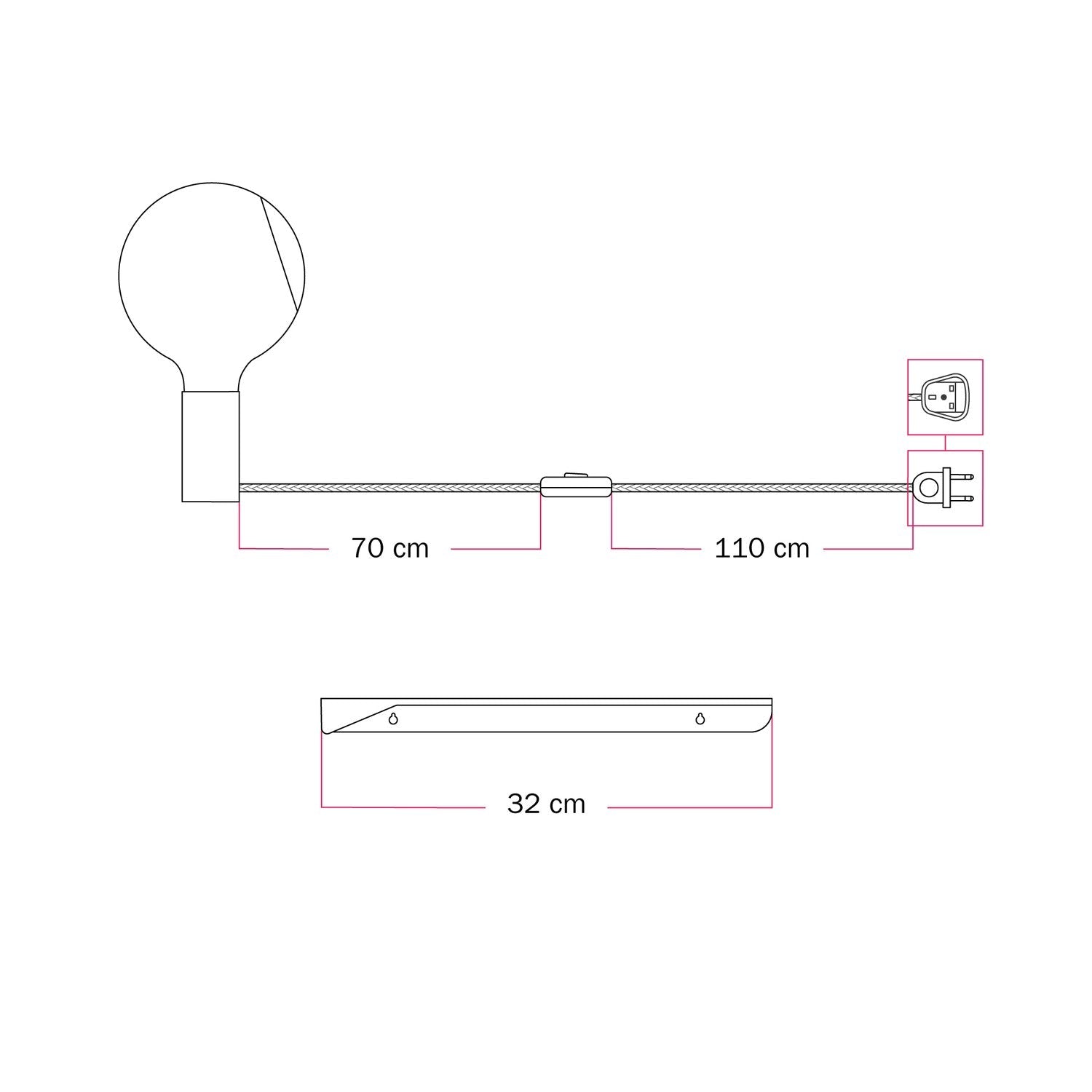 Combo Camo - Lampada con mensola - Giallo - Creative Cables