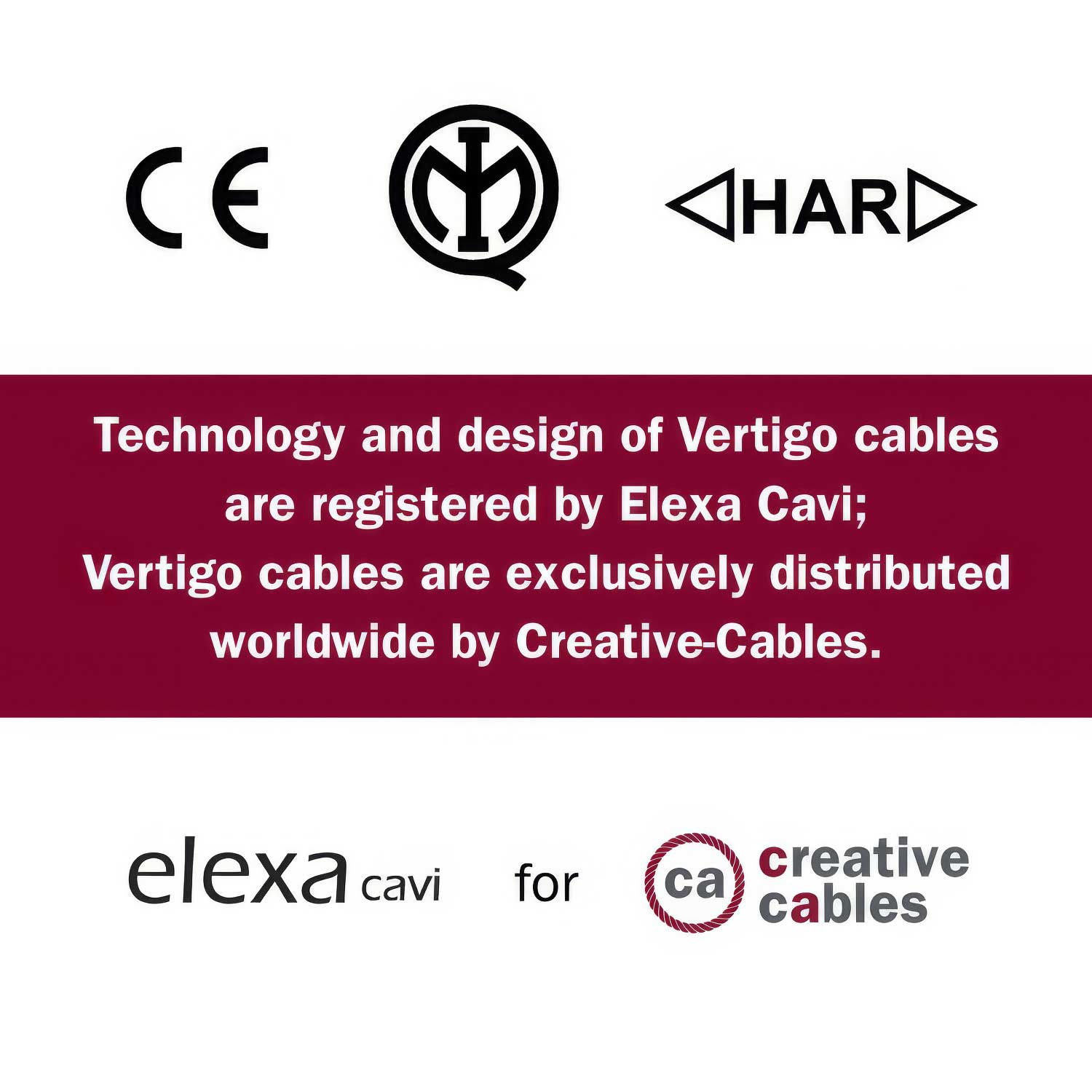 Corda elettrica per illuminazione Optical Nero e Argento Vertigo - L'Originale Creative Cables, per lampade DIY - ERM64 - Creative Cables