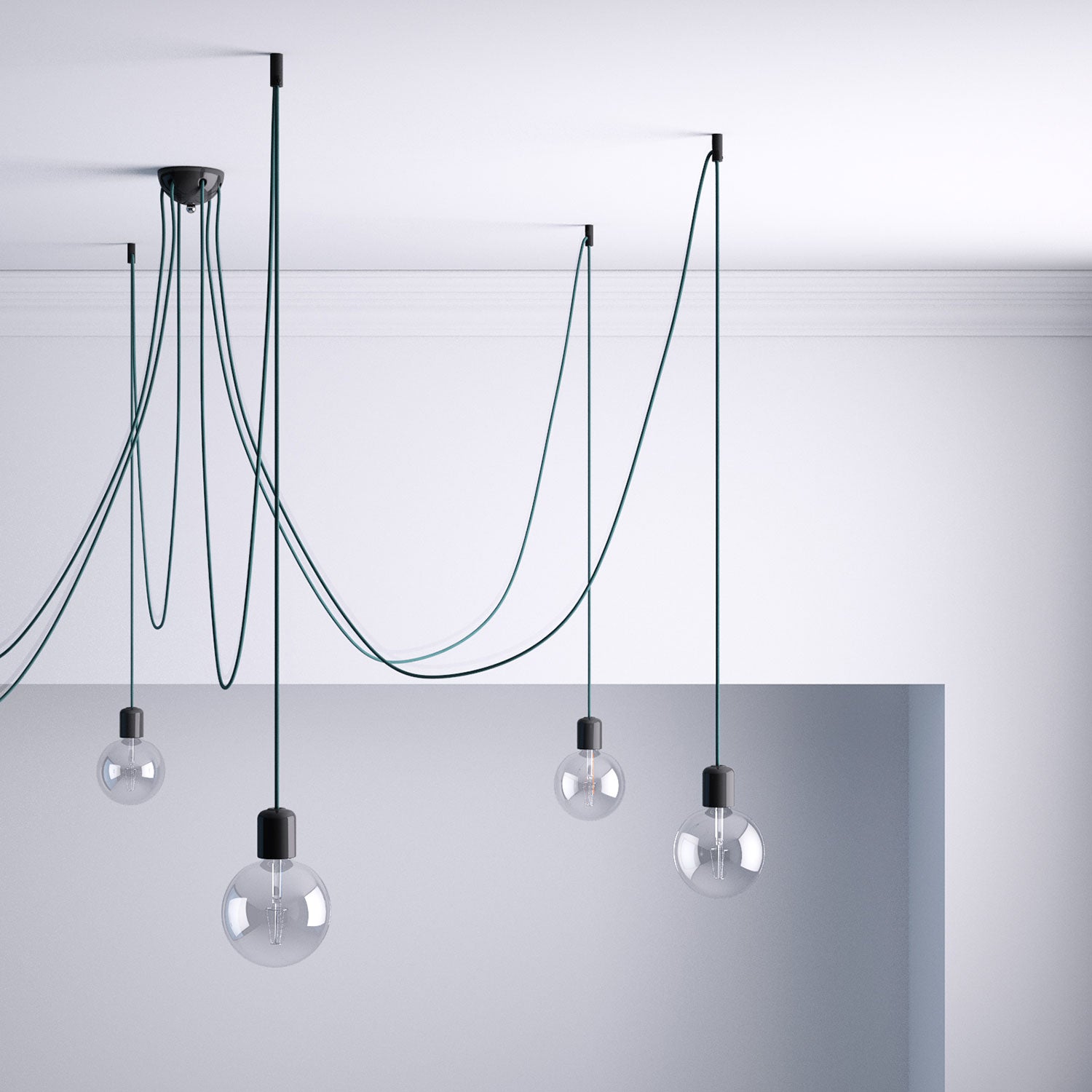 5x Kabelhalter V-Haken – Dezentrale Halterung Für Textilkabel An Decke/Wand, Schwarz