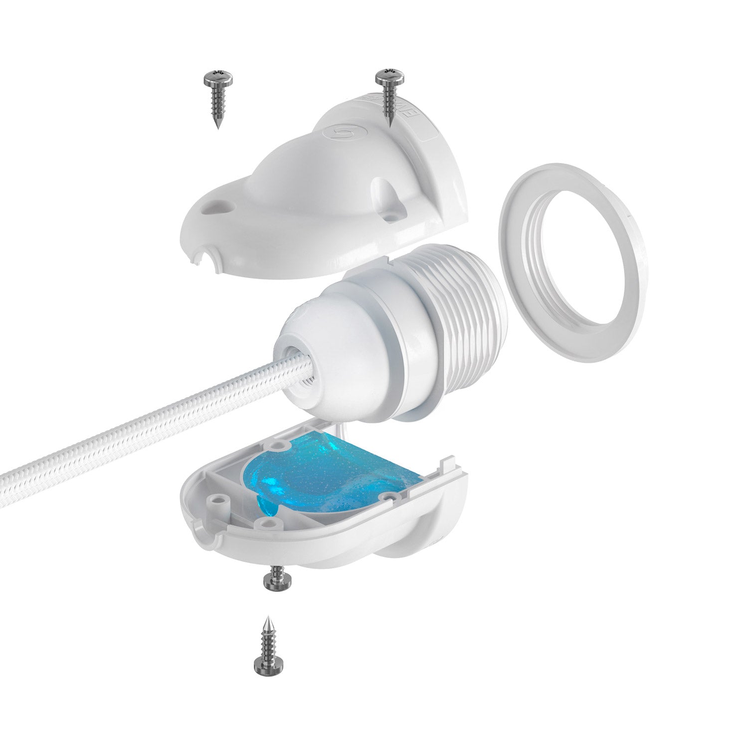 EIVA ELEGANT Kit Portalampada IP65 Outdoor in Silicone per Paralume E27 - Sistema Modulair - Bianco