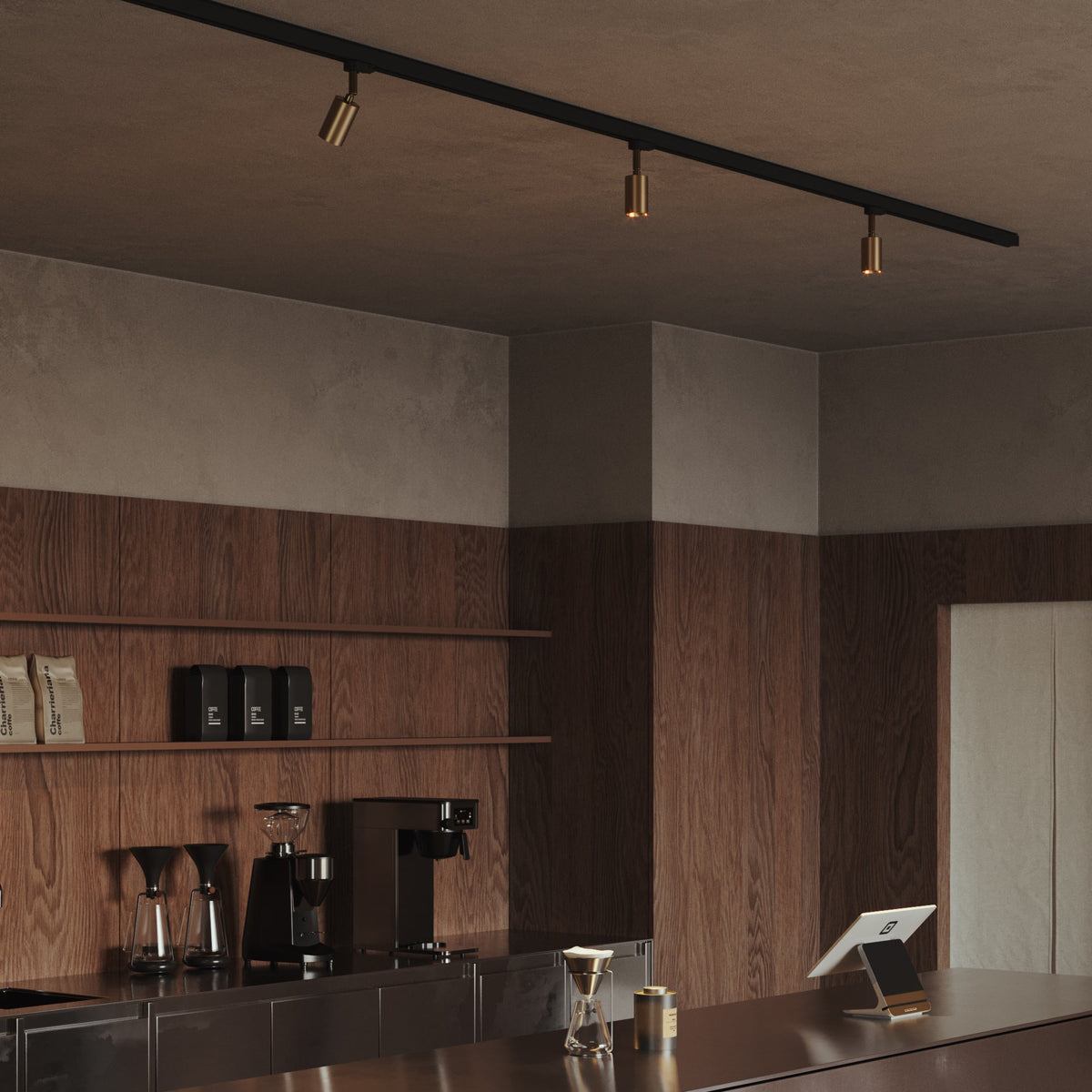 Faretto orientabile Bispot per sistema a binario - Bronzo satinato Si Powergear