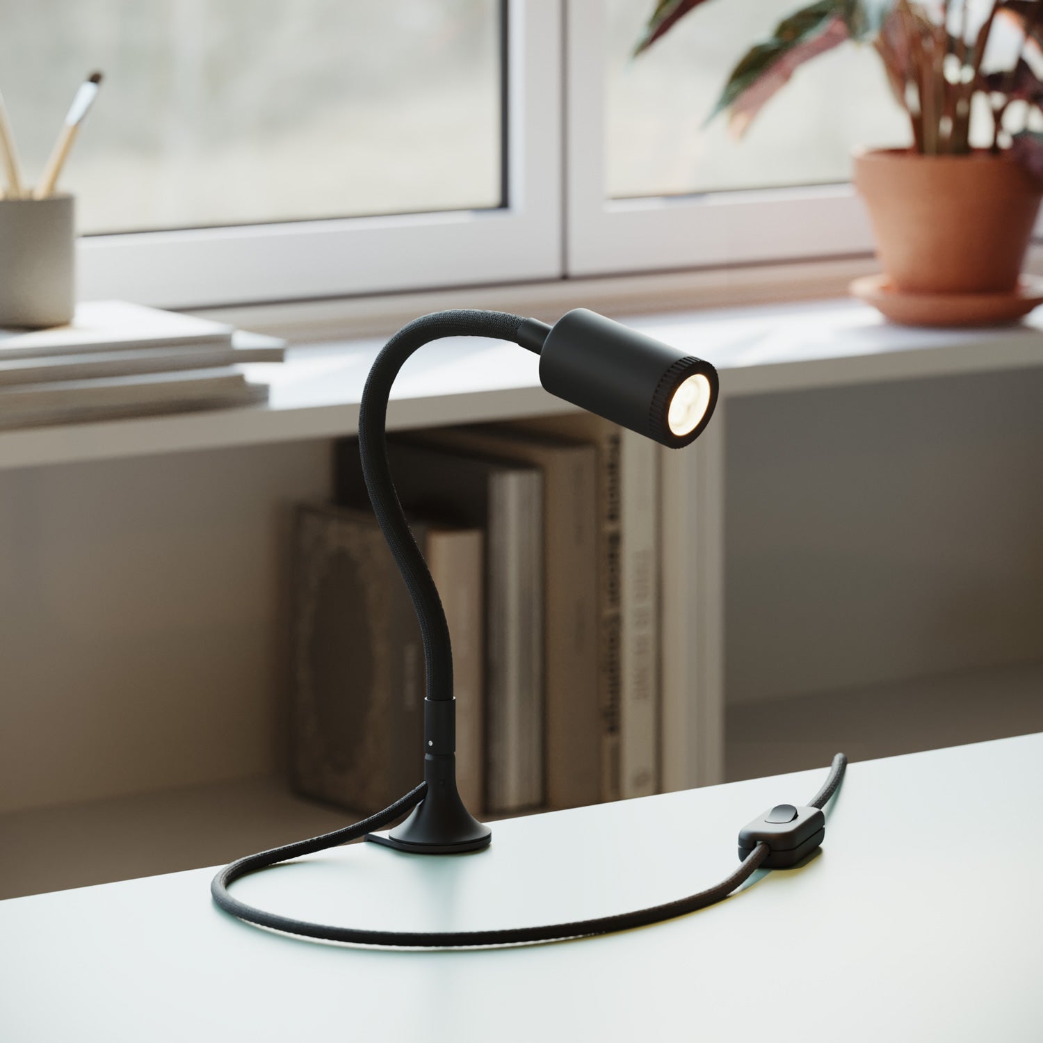 Faretto snodabile MAG - Y con pinza - Nero - Creative Cables