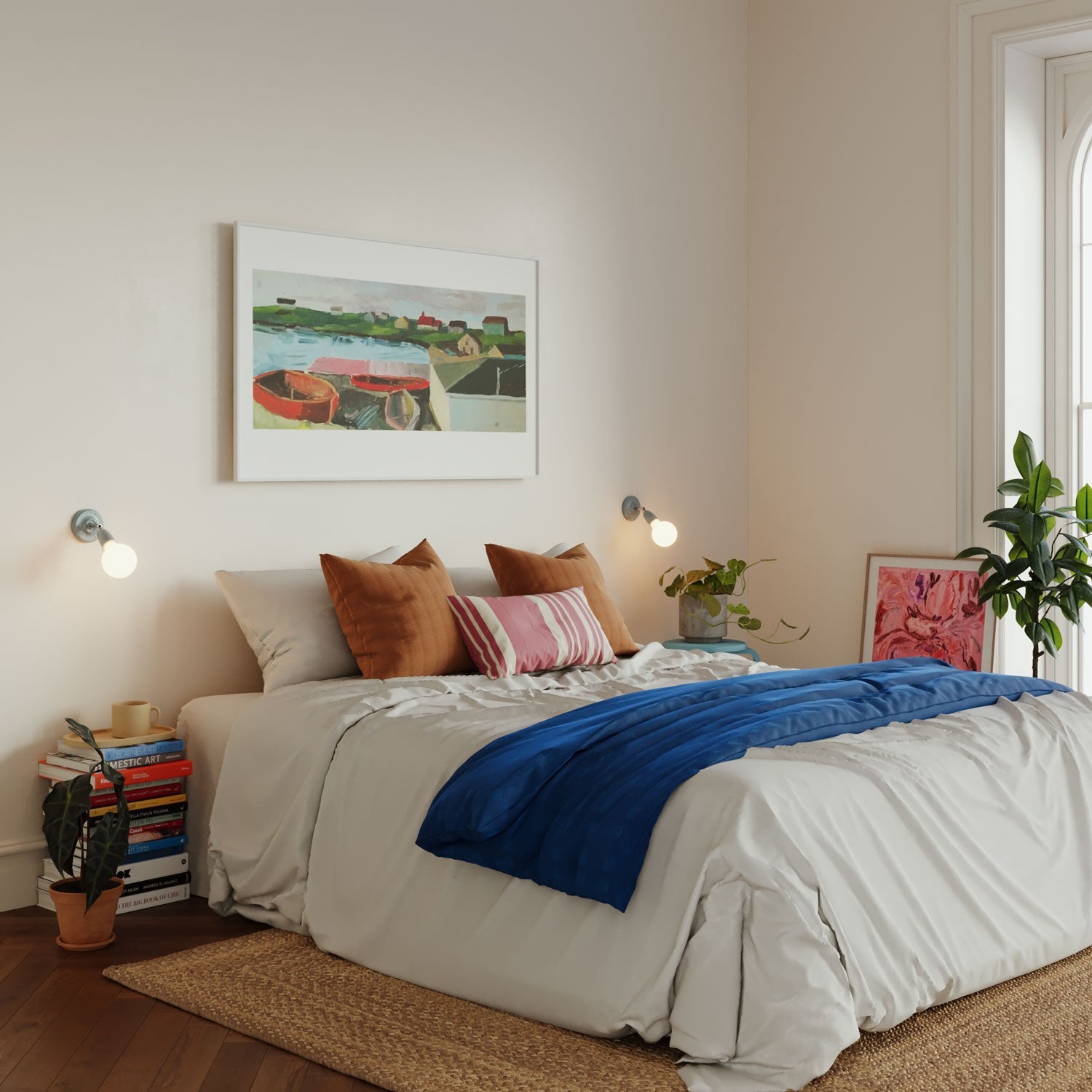 Fermaluce 90° Color, il punto luce orientabile in porcellana da parete o soffitto - Azzurro