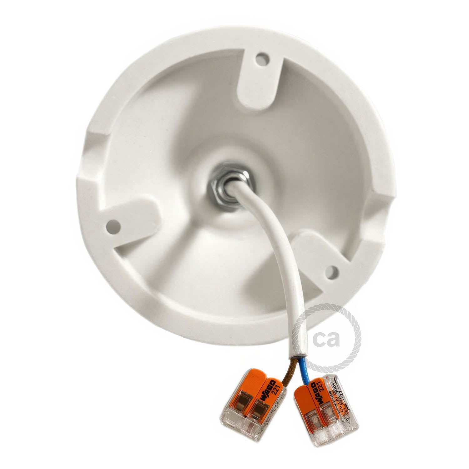 Fermaluce Color, il punto luce colorato in porcellana da parete o soffitto - Giallo