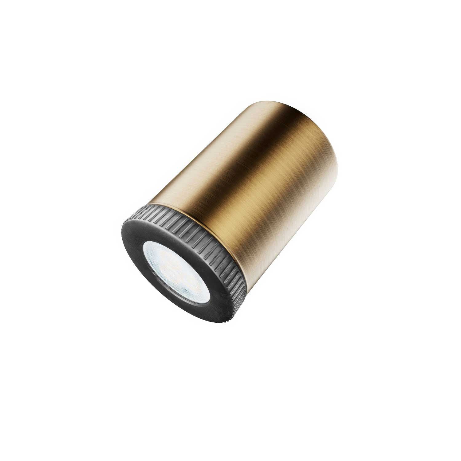 Fermaluce faretto Mini Spotlight GU1d0, lampada orientabile da parete o soffitto con snodo - Bronzo satinato