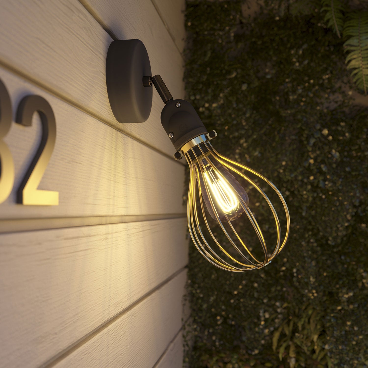 Fermaluce Modulair con snodo orientabile, paralume Drop e portalampada IP65 waterproof - Ottone