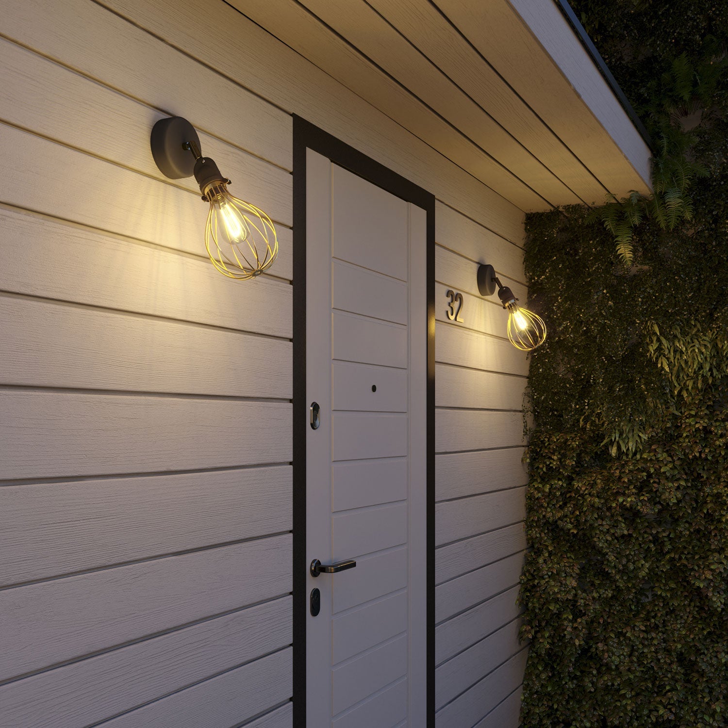 Fermaluce Modulair con snodo orientabile, paralume Drop e portalampada IP65 waterproof - Ottone