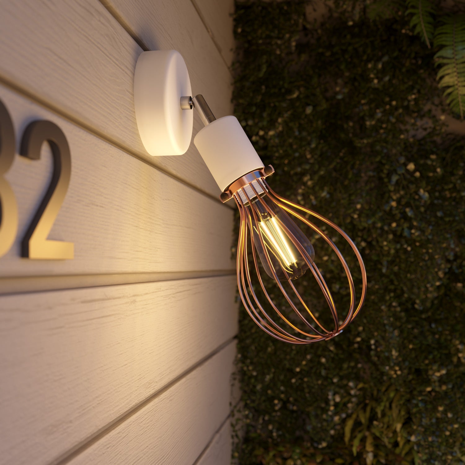 Fermaluce per paralume Modulair ELEGANT con snodo orientabile, rosone e portalampada IP65 waterproof - Bianco