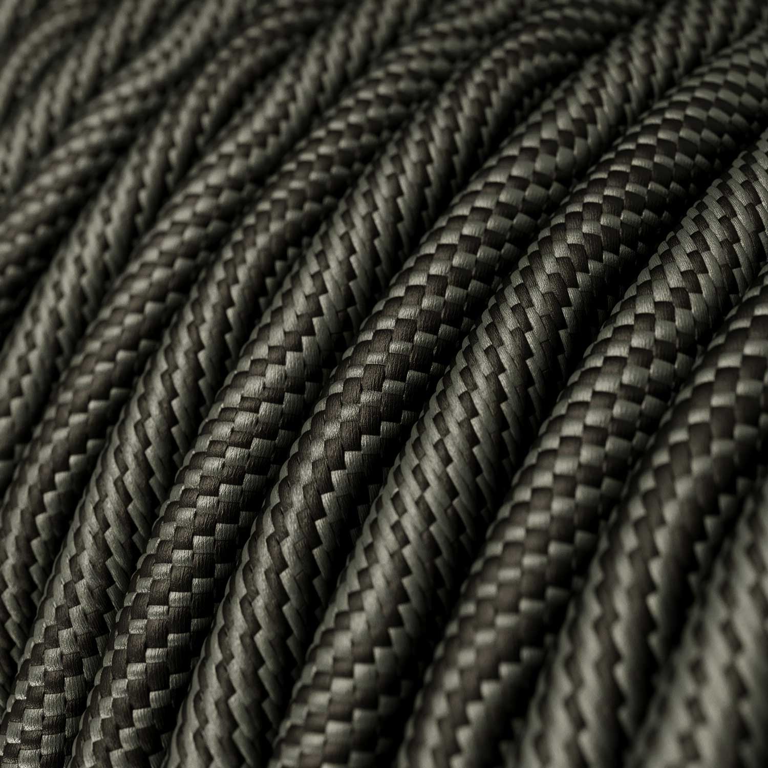Filo elettrico in tessuto Optical Nero e Grigio Vertigo - L'Originale Creative Cables, per lampade personalizzate - ERM67