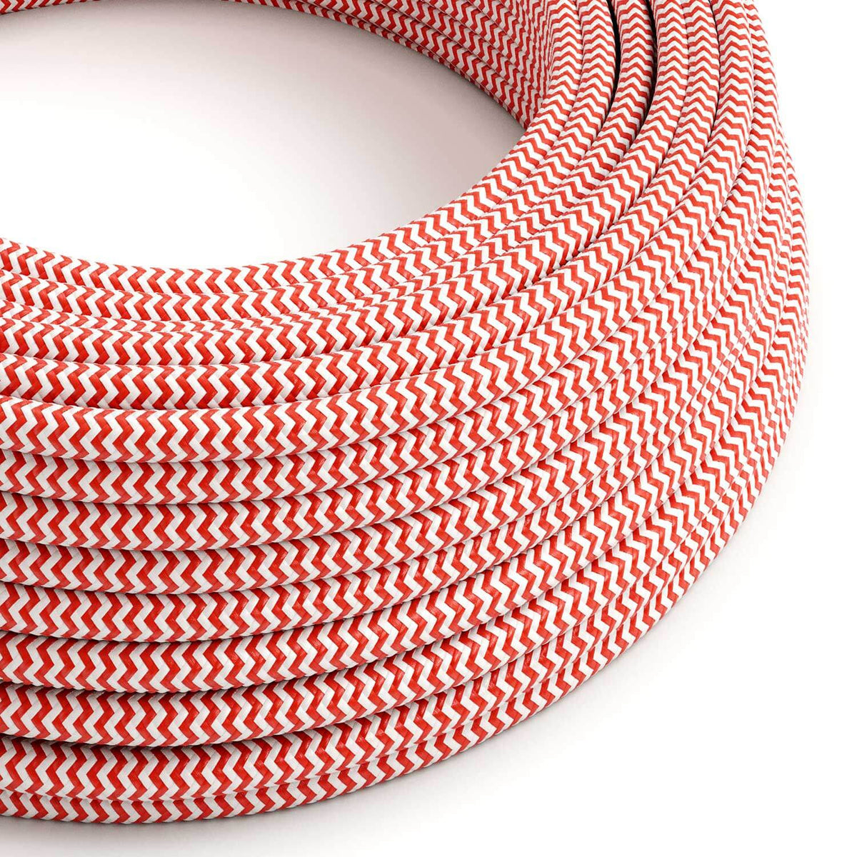 ZigZag-farbiges Stromkabel Rot und Weiß – Creative Cables