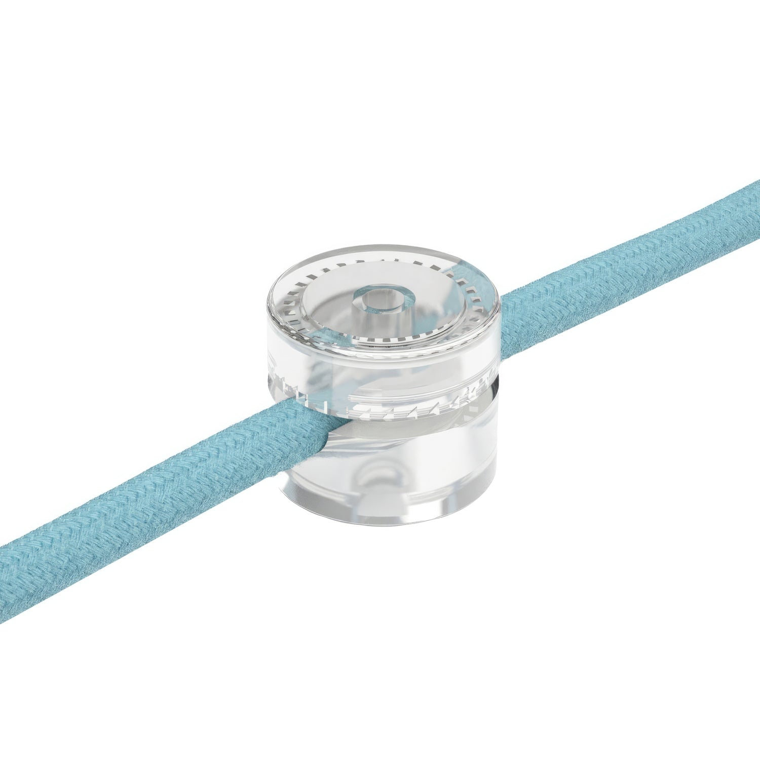 Fissaggio a parete passacavo universale per cavo tessile per illuminazione 2x0,75 e 3x0,75 - Trasparente