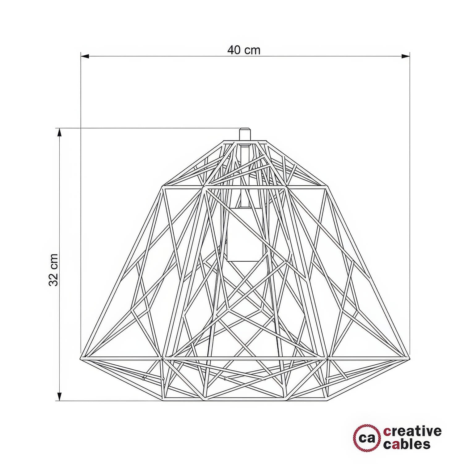 Gabbia XL paralume Apollo in metallo con portalampada E27 - Rame