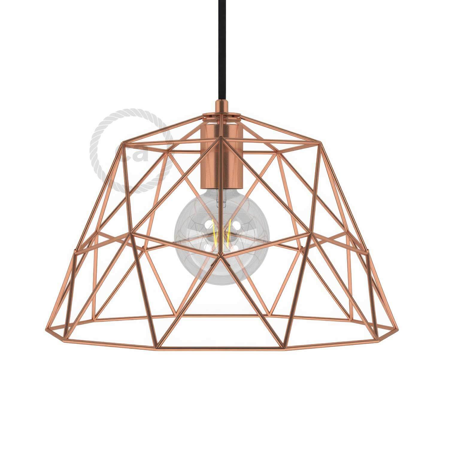Gabbia XL paralume Dome in metallo con portalampada E27 - Rame