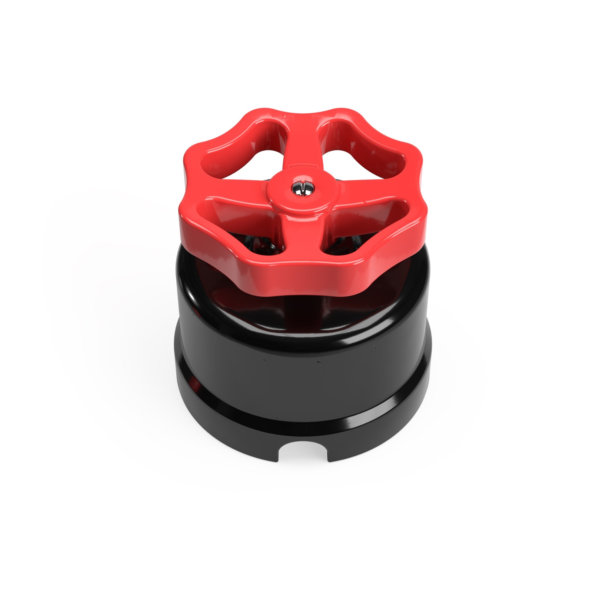 Interruttore/Deviatore in porcellana nero con manopola Rosso