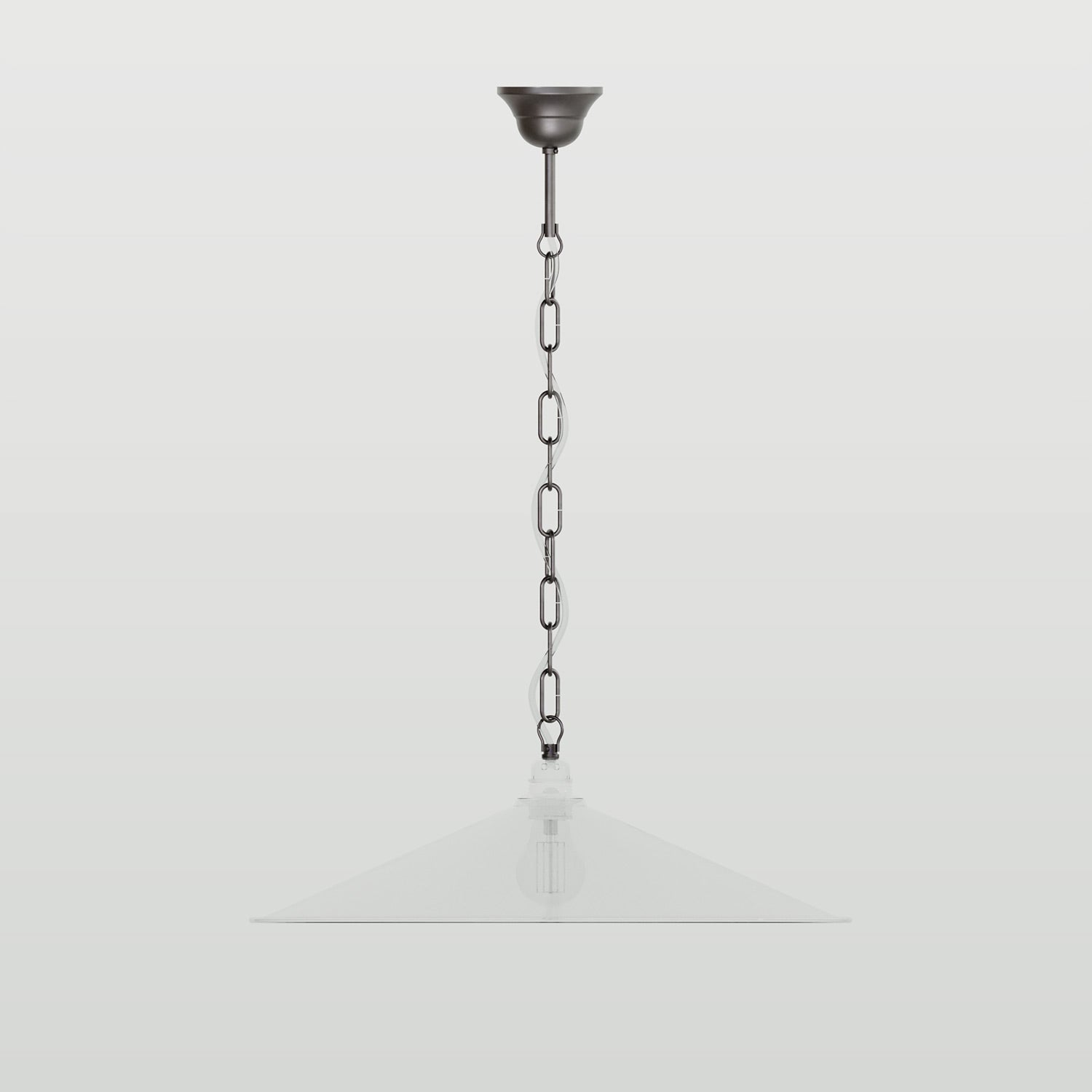 Kit completo sospensione vintage: Rosone in ferro e Catena Genovese - 50 cm