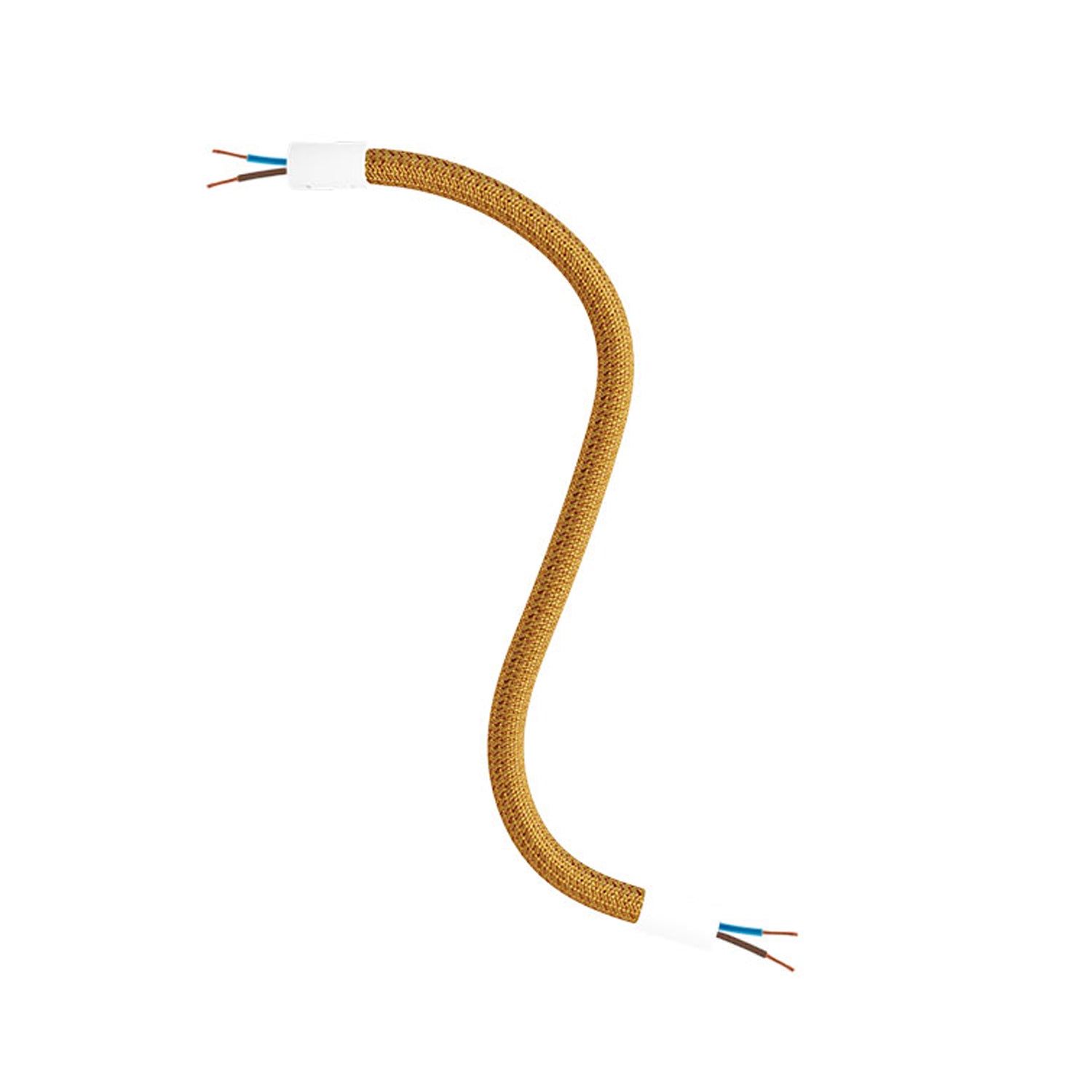Italienisches Geflochtenes Beleuchtungskabel – 3-adrig, 0,75 Mm², Gold Gedreht, 1 M