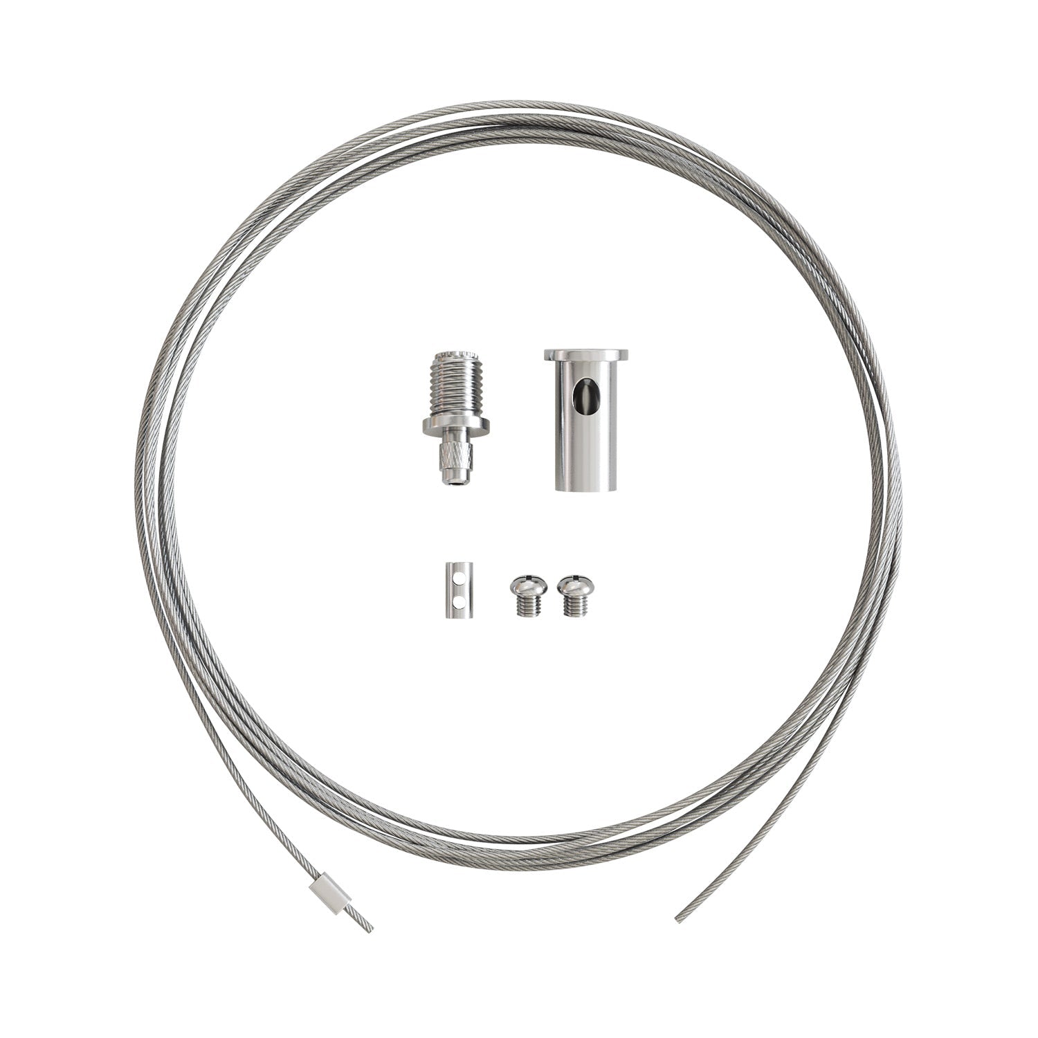 Kit di sospensione indipendente: Tenditore a soffitto, cavo in acciaio 3m e blocco cavi