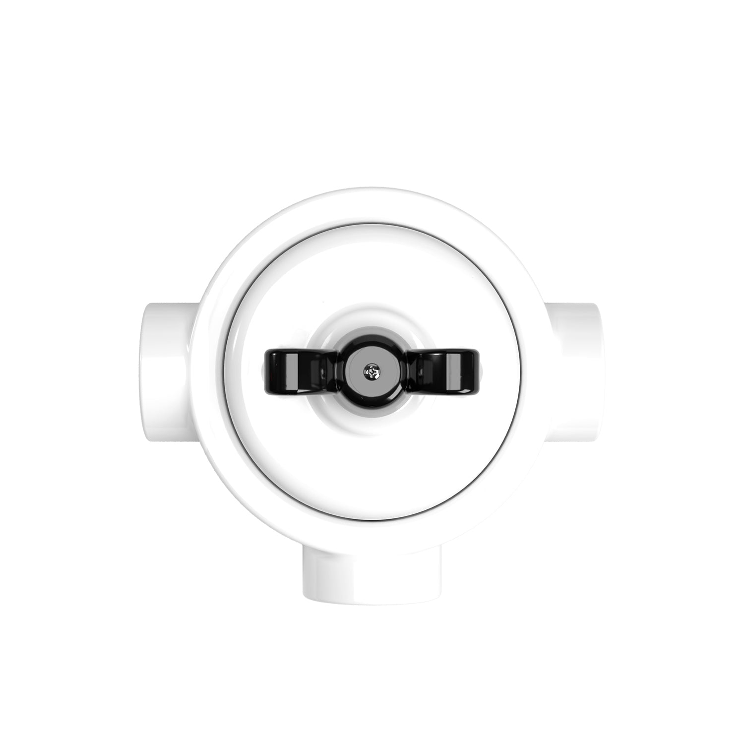 Kit interruttore/deviatore con dado a farfalla e base per Creative-Tubes in porcellana bianca Nero 3