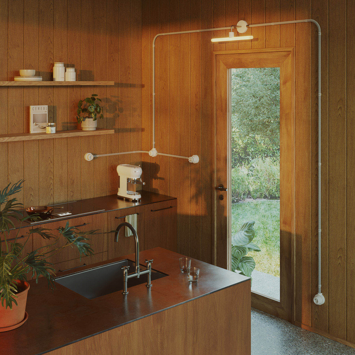 Kit interruttore/deviatore con manopola e base per Creative-Tubes in porcellana bianca Bianco 3