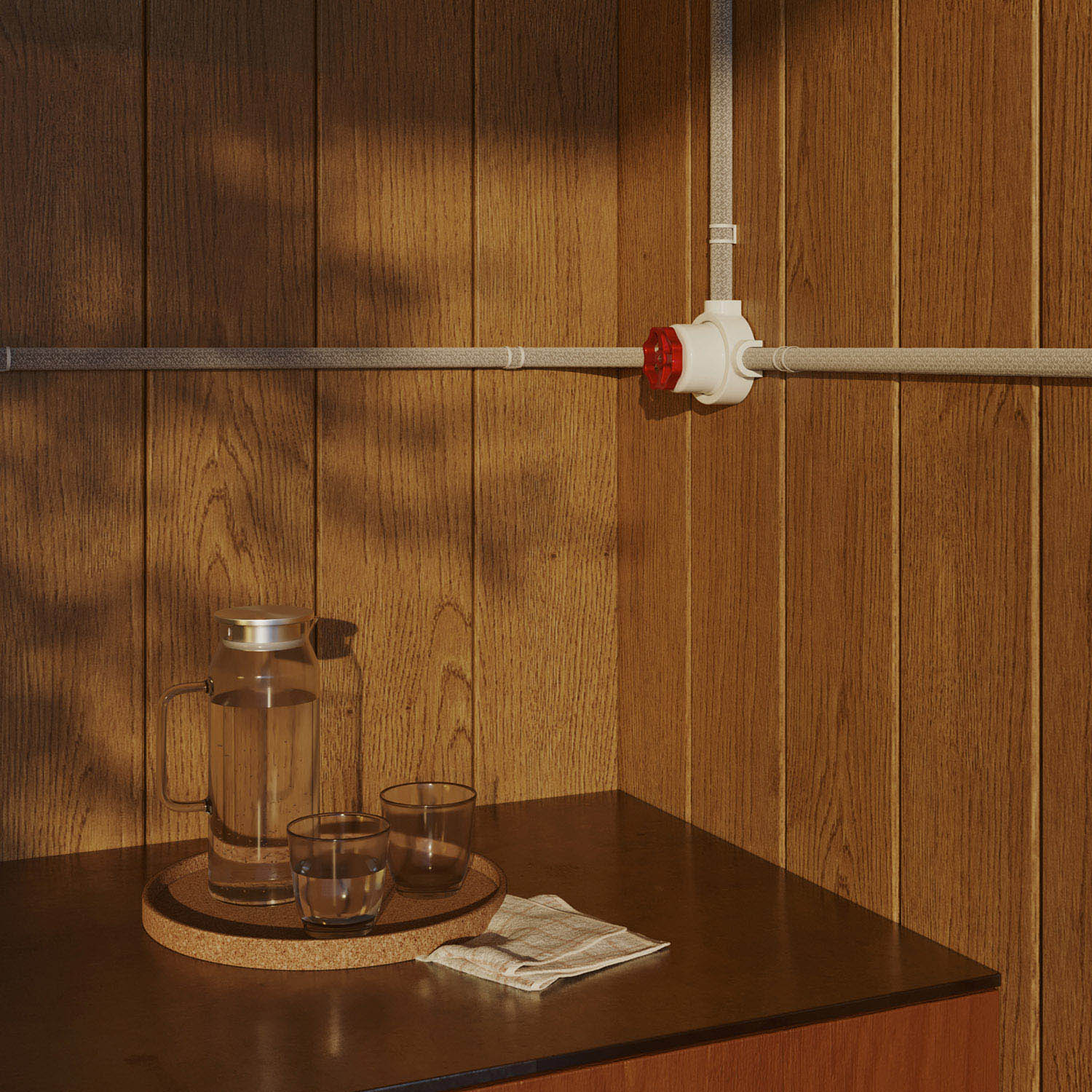 Kit interruttore/deviatore con manopola e base per Creative-Tubes in porcellana bianca Rosso 3