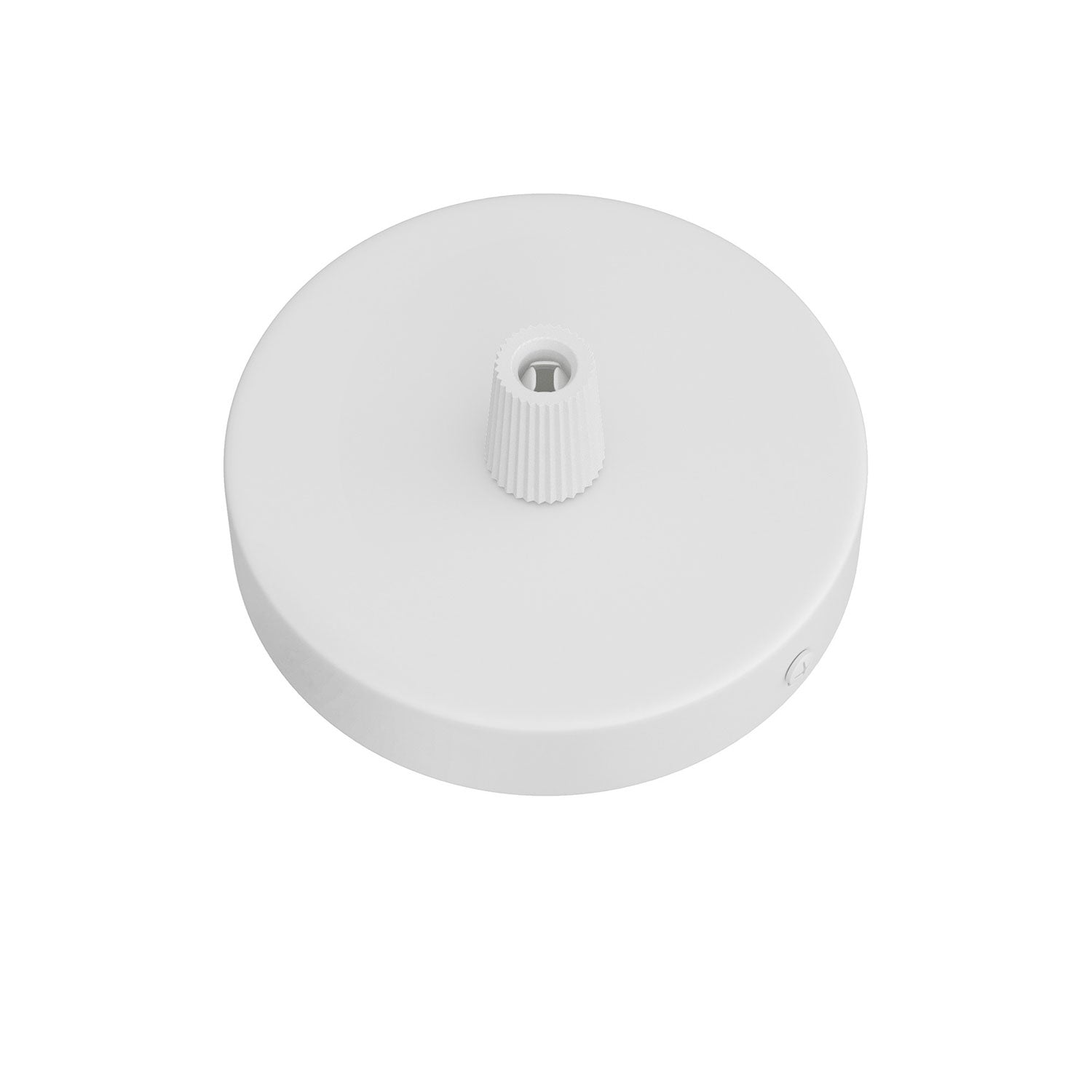 Kit Mini Rosone cilindrico in metallo a 1 foro centrale - Bianco opaco Conico