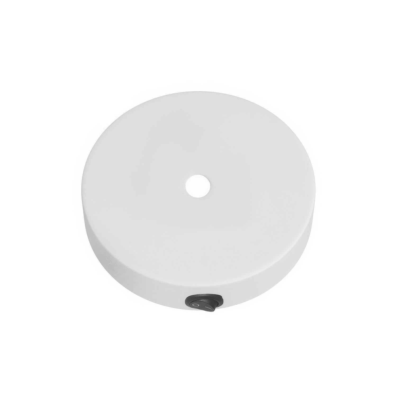 Kit mini rosone cilindrico in metallo con interruttore - Bianco opaco