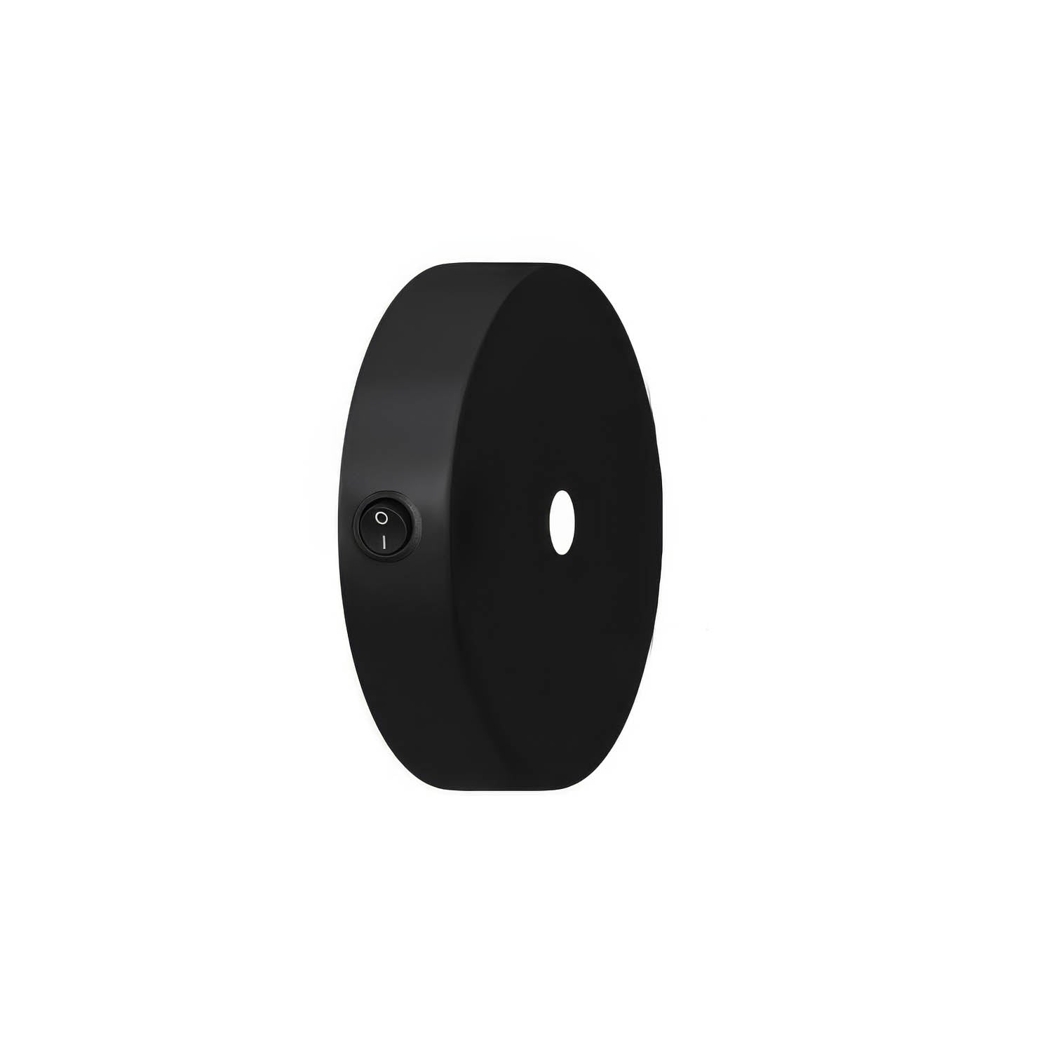 Kit mini rosone cilindrico in metallo con interruttore - Nero