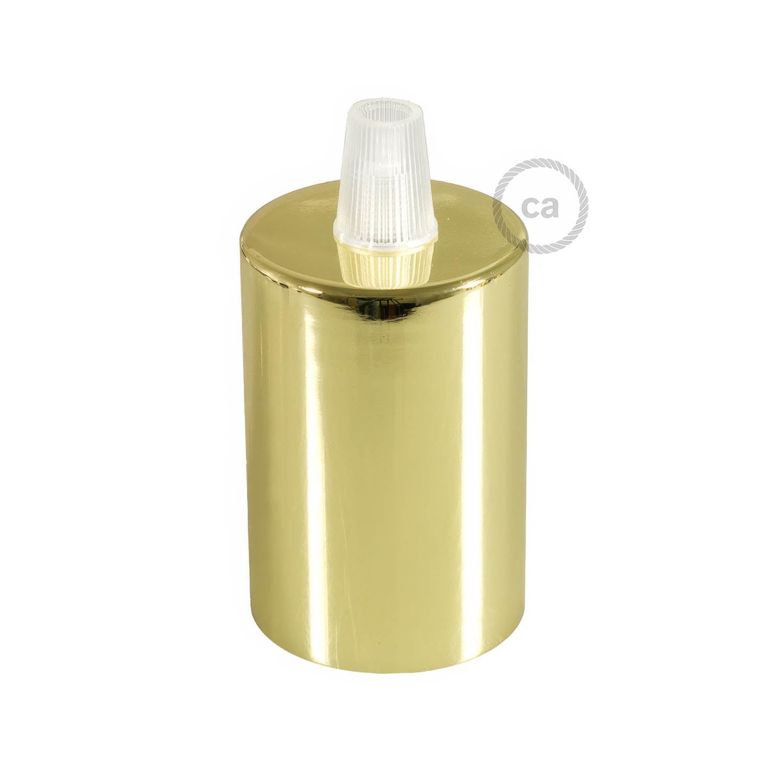 Kit portalampada E27 cilindrico in metallo - Ottone Conico