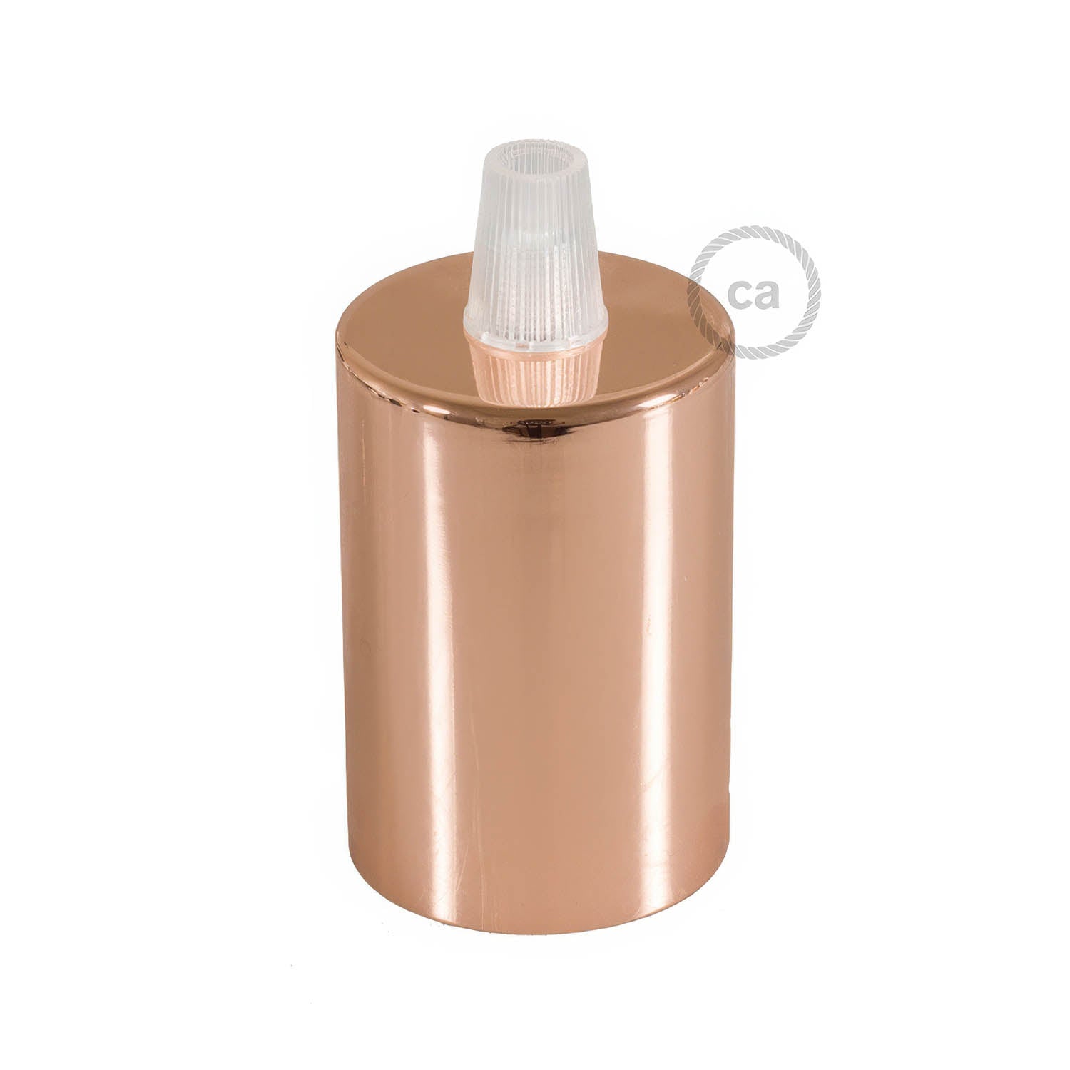 Kit portalampada E27 cilindrico in metallo - Rame Conico