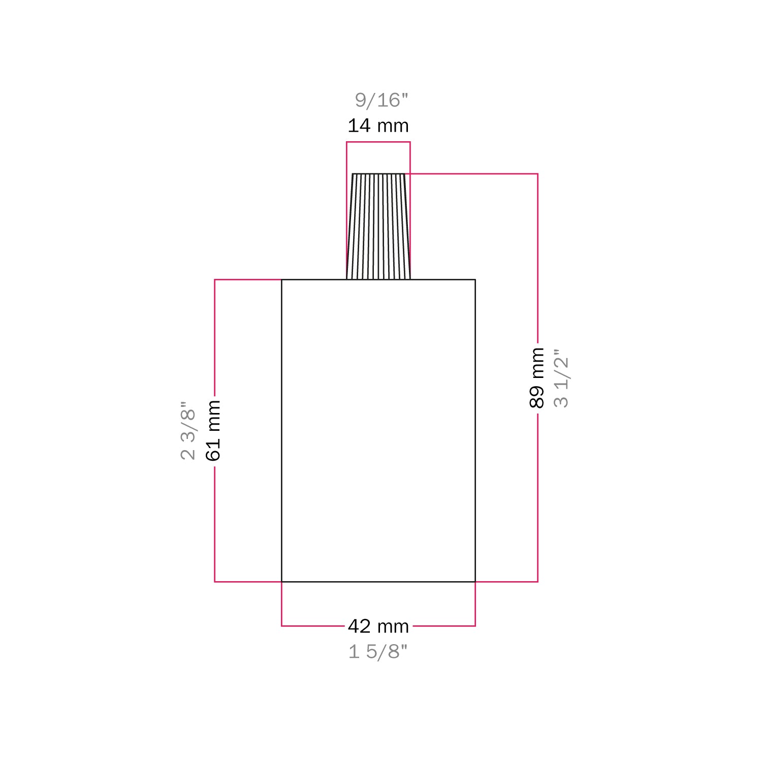 Kit portalampada E27 cilindrico in metallo - Rame satinato Conico
