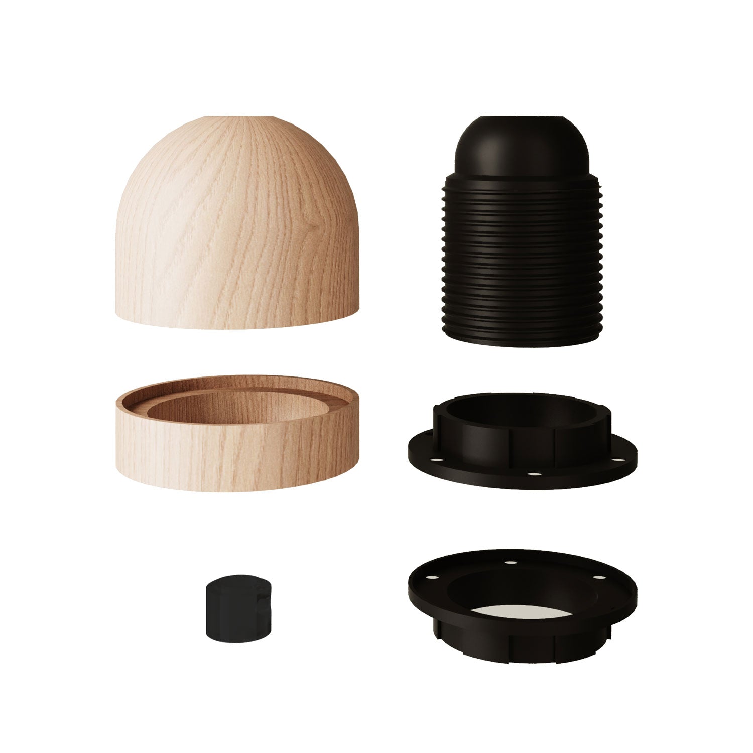 E26/E27 Lampenschirm-Befestigungsset – 5-teiliges Kit Mit Staubdichten Ringen, Schwarz, Für Verschiedene Lampen