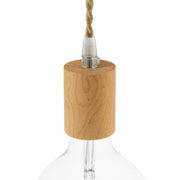 Kit portalampada E27 in legno - Ontano - Creative Cables