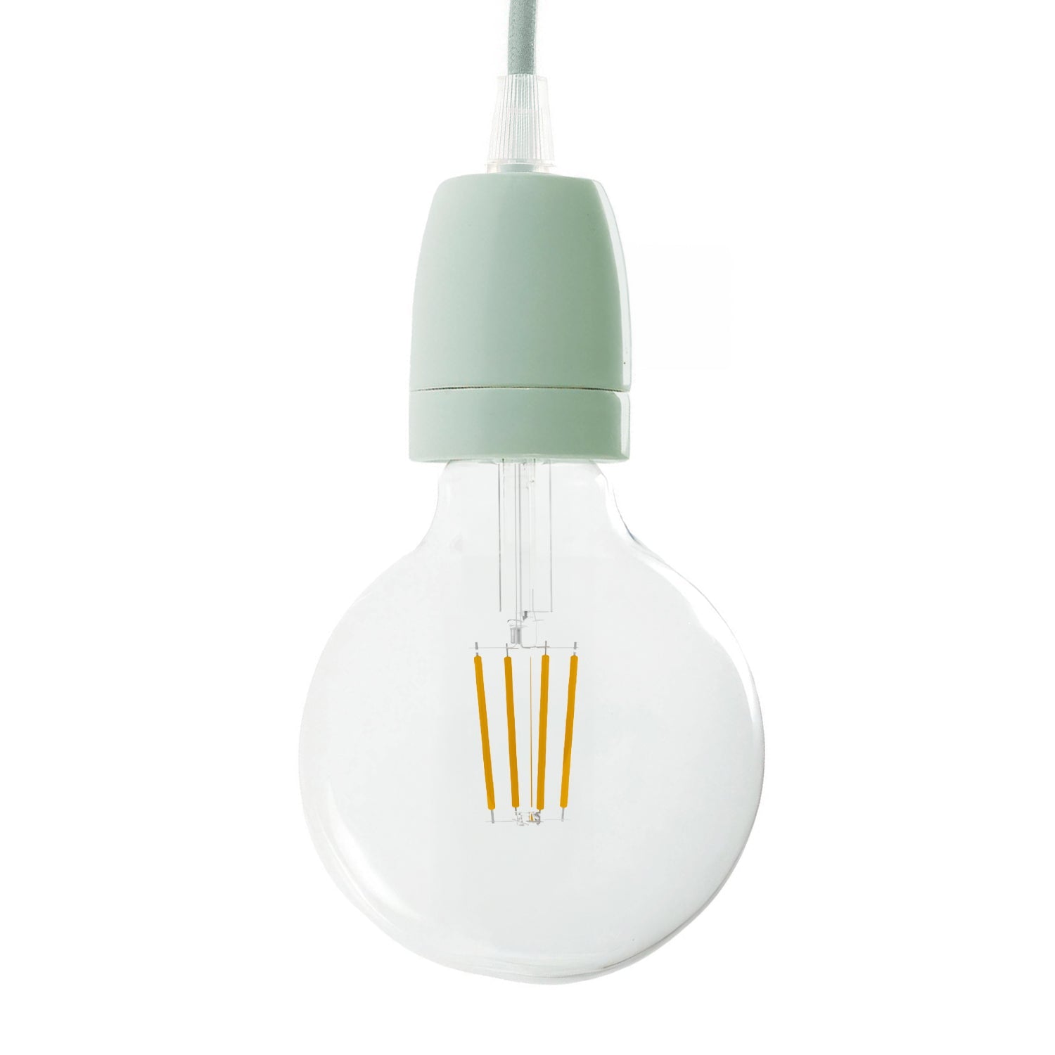 Reachyea Porzellan-Lampenfassung E27 – Klassisches Weiß Mit Grünem Kordelgriff, Für Glühbirnen Bis 60W, 250V