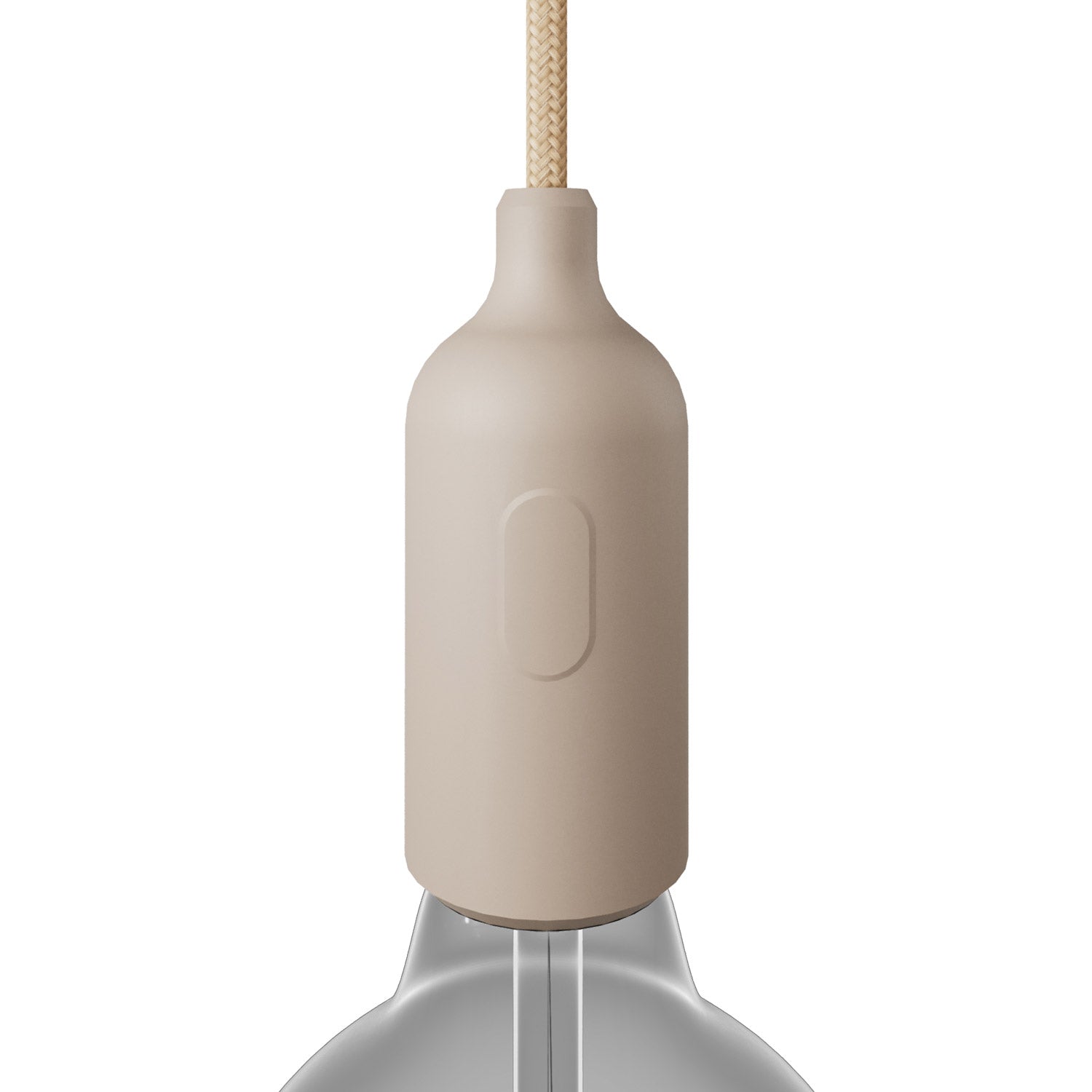 Kit portalampada E27 in silicone con interruttore e serracavo nascosti - Desert Brown