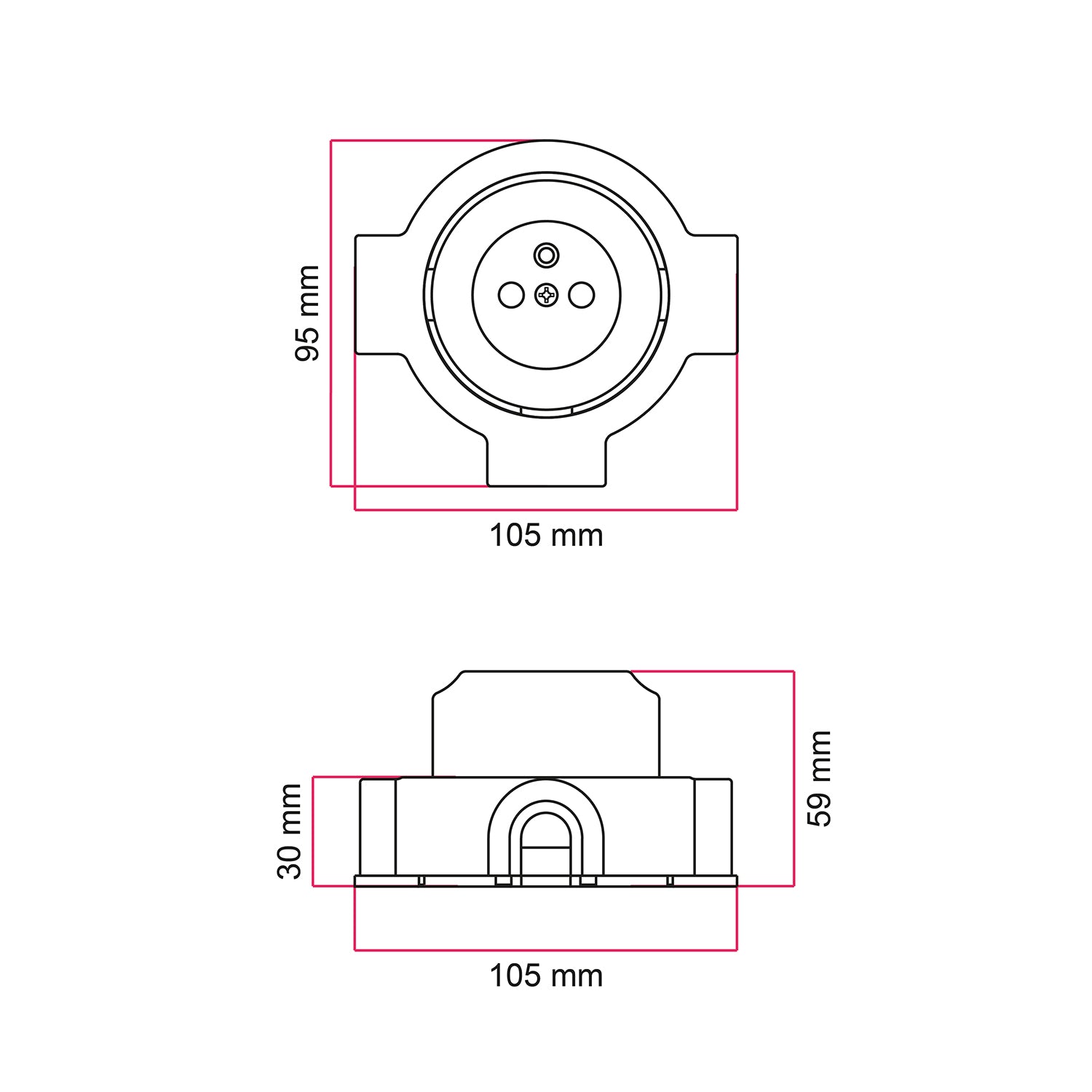 Kit presa a muro di tipo francese e base per Creative-Tubes in porcellana - Nero 3