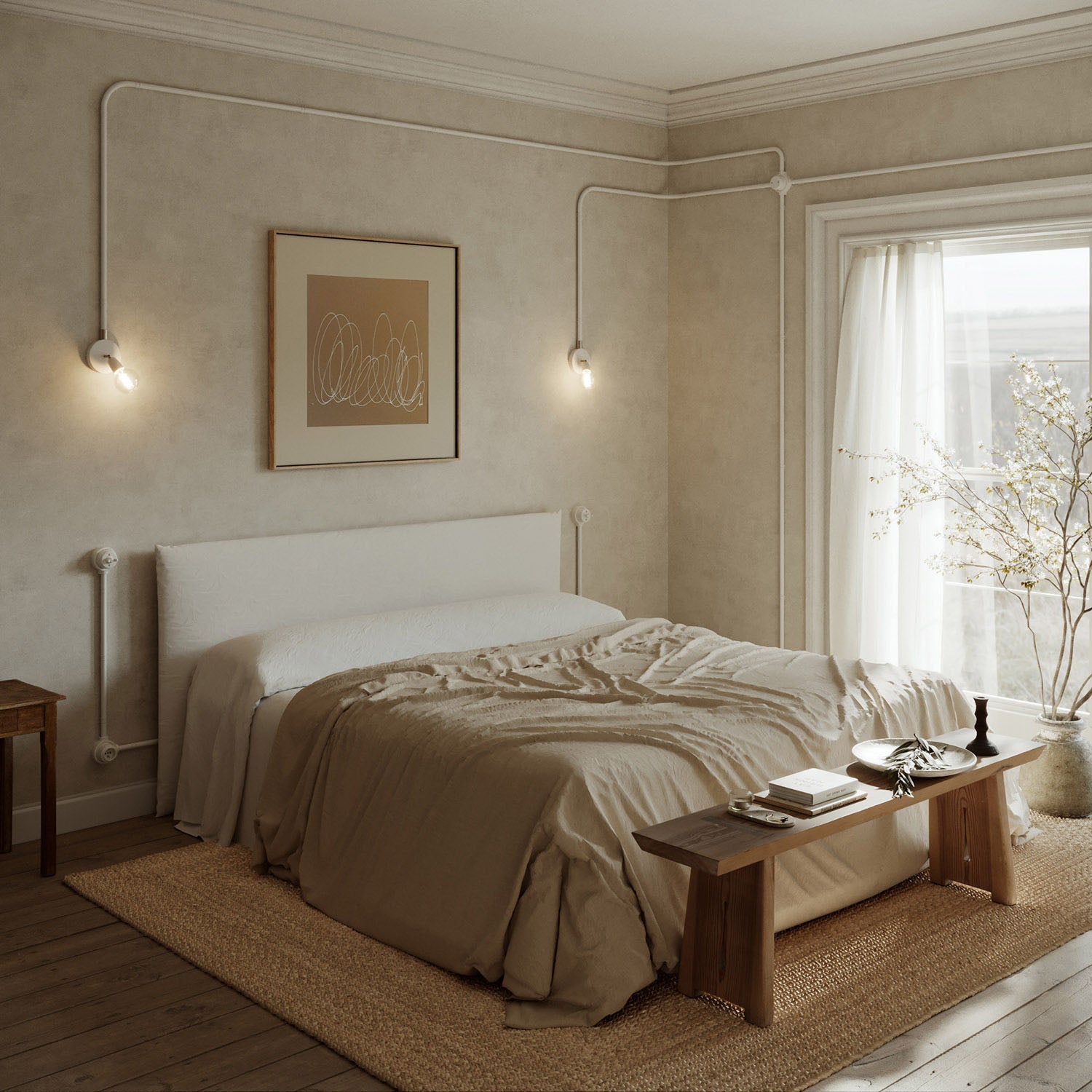 Kit presa bipasso italiana 10/16A da parete e base per Creative-Tubes in porcellana - Bianco 3