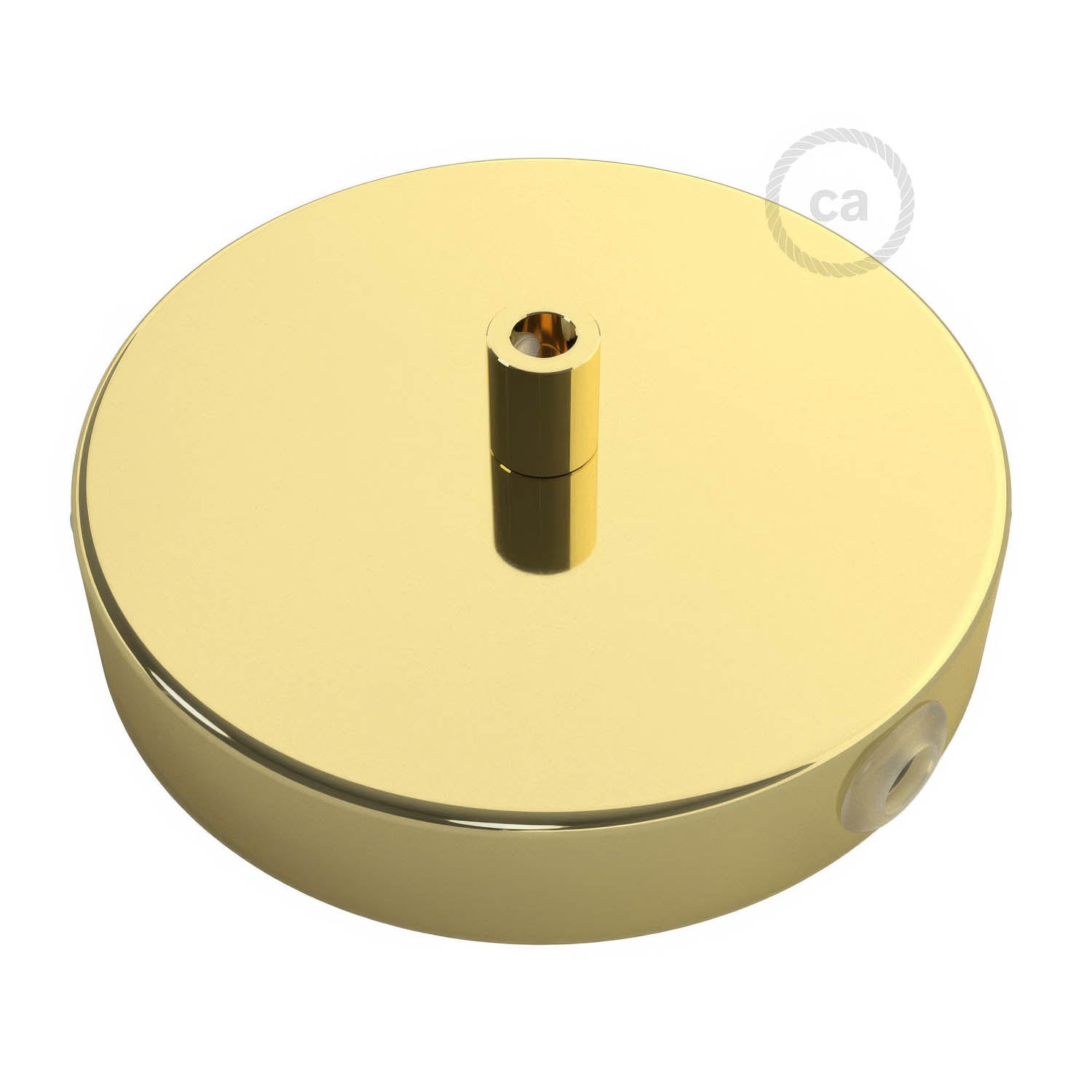 Kit rosone cilindrico in metallo a 1 foro centrale e 2 fori laterali - Ottone Cilindrico